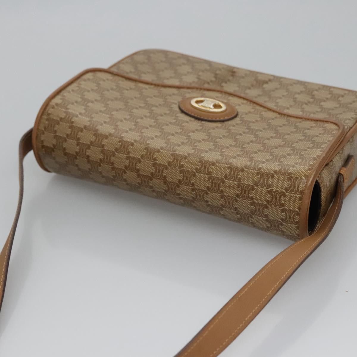 Celine CELINE Macadam Canvas Shoulder Bag Beige Gold Size ONE SIZE - 6 Thumbnail