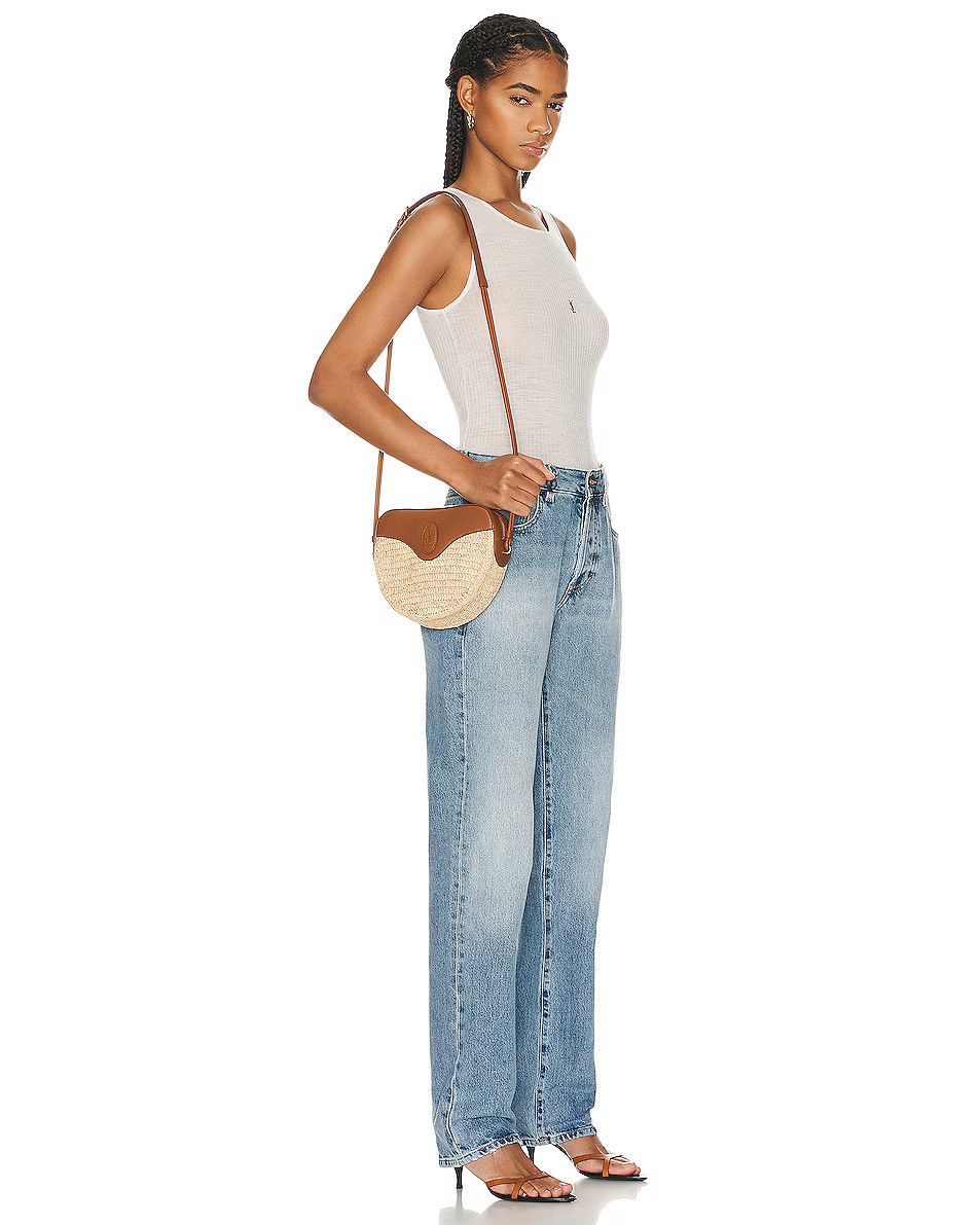 Saint Laurent Paris o1bcso1str0425 Size: OS/Le Coeur In Raffia in Natural/Brick Size ONE SIZE - 5 Thumbnail