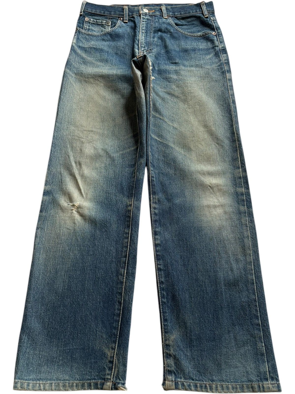 Levi's Vintage 80s Levis 502xx Big E Selvedge Talon Mud Wash Jeans Size US 32 / EU 48 - 2 Thumbnail