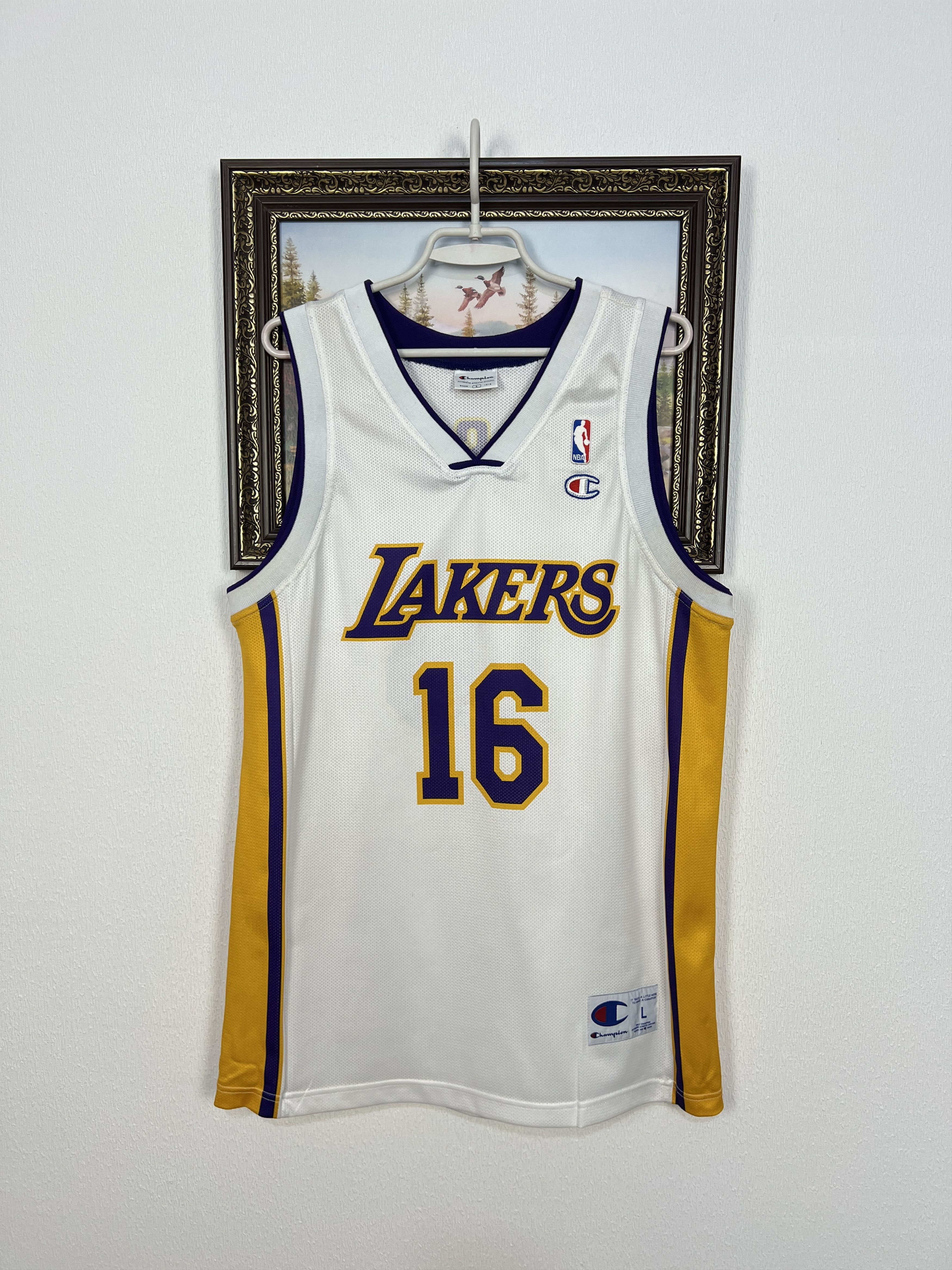 Champion Vintage 90's Champion LA Los Angeles Lakers Gasol Jersey Size US L / EU 52-54 / 3 - 1 Thumbnail