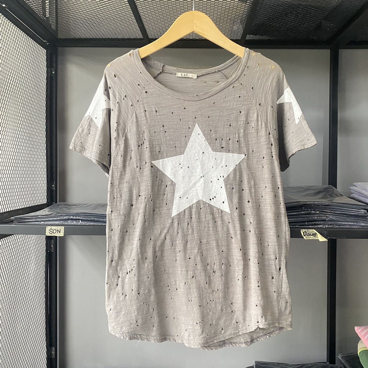If Six Was Nine × Japanese Brand Y2K Distressed Star Print Vintage Punk Grunge Aesthetic Tees Size US M / EU 48-50 / 2 - 1 Thumbnail