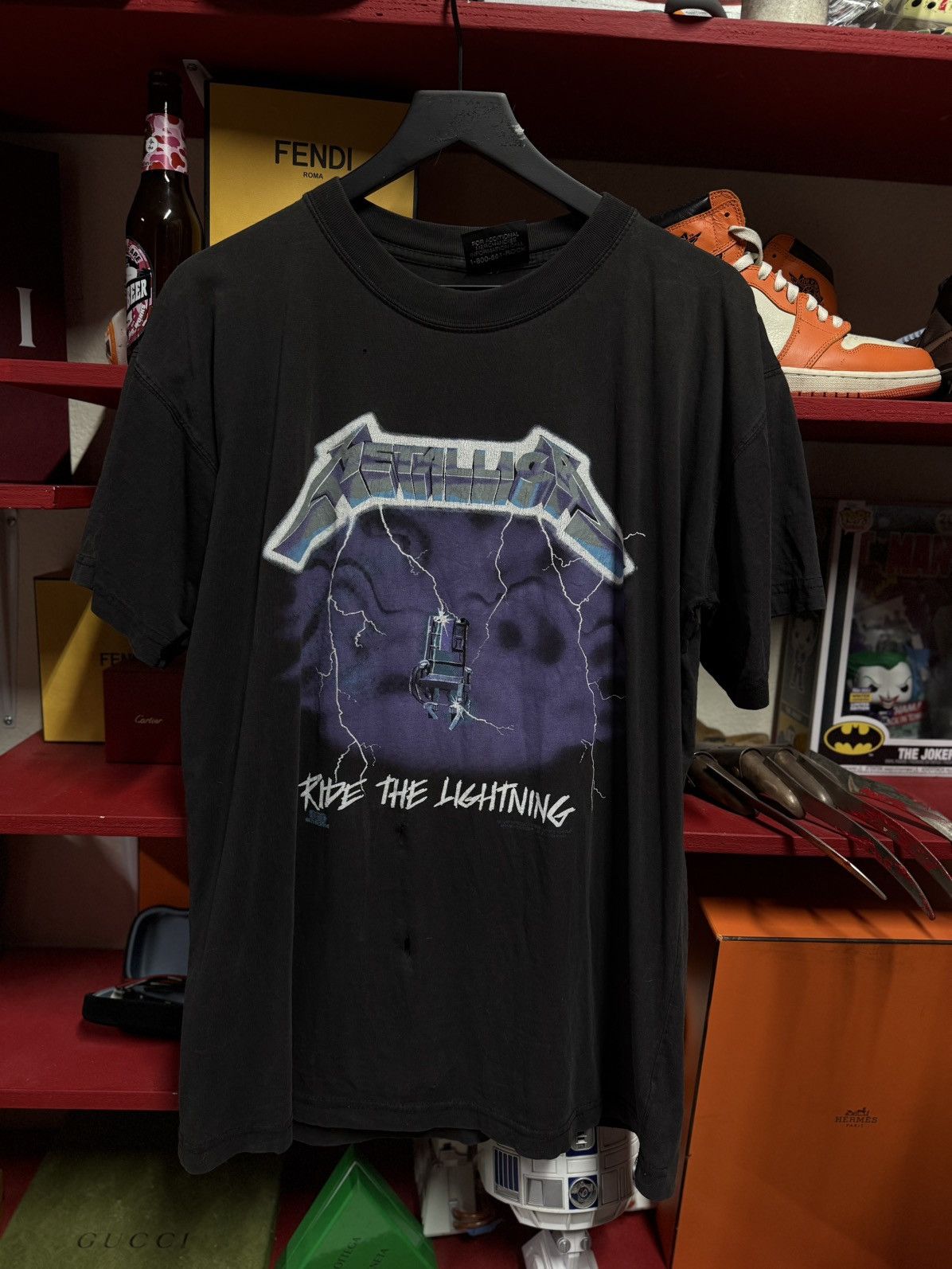 Vintage Vintage 1994 Metallica Ride The Lightning Band T-Shirt Large Size US L / EU 52-54 / 3 - 1 Thumbnail