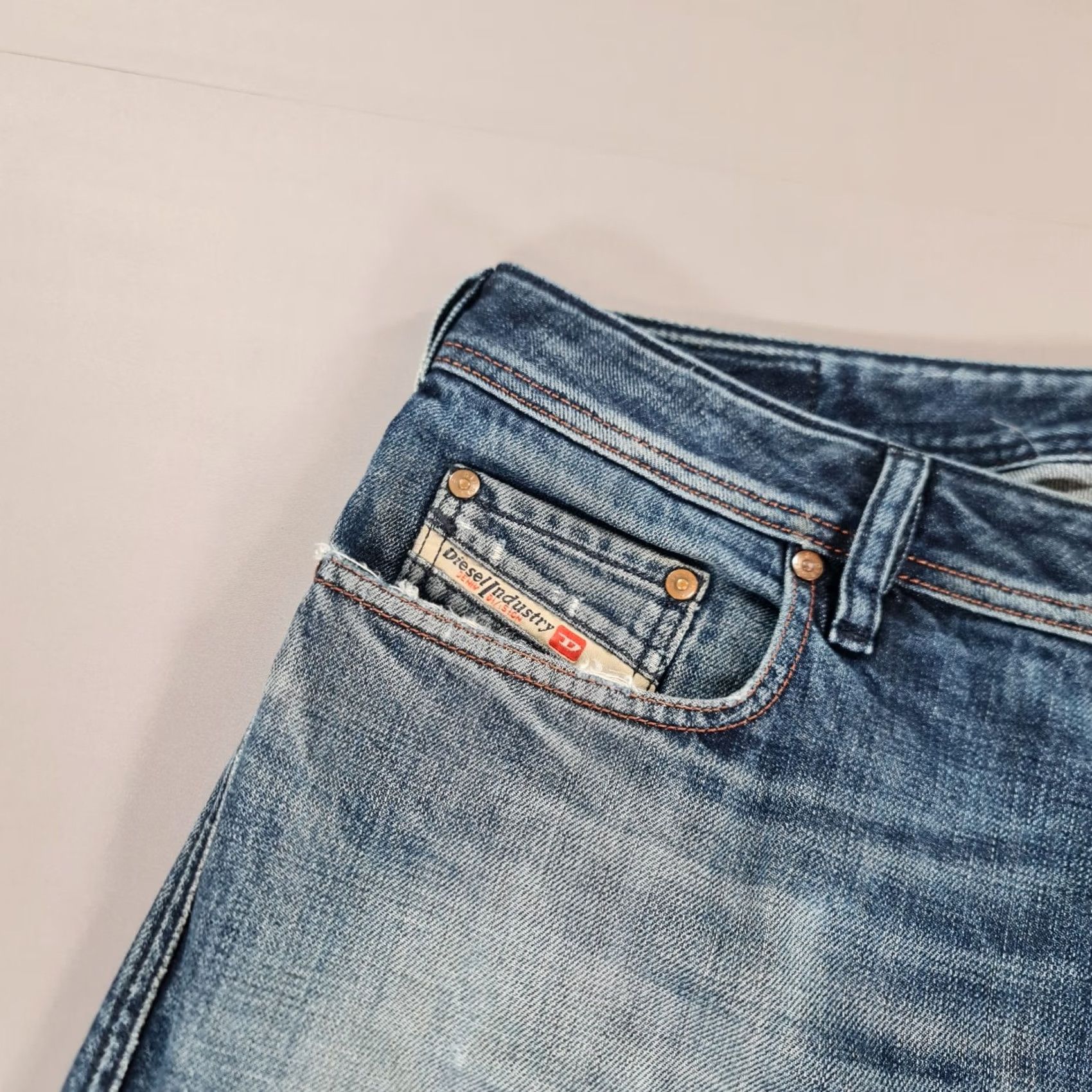 Diesel Diesel Zatiny Jeans Mens W36 L27 Blue Regular Bootcut Distressed Denim 0074W Jeans Size US 36 / EU 52 - 3 Thumbnail