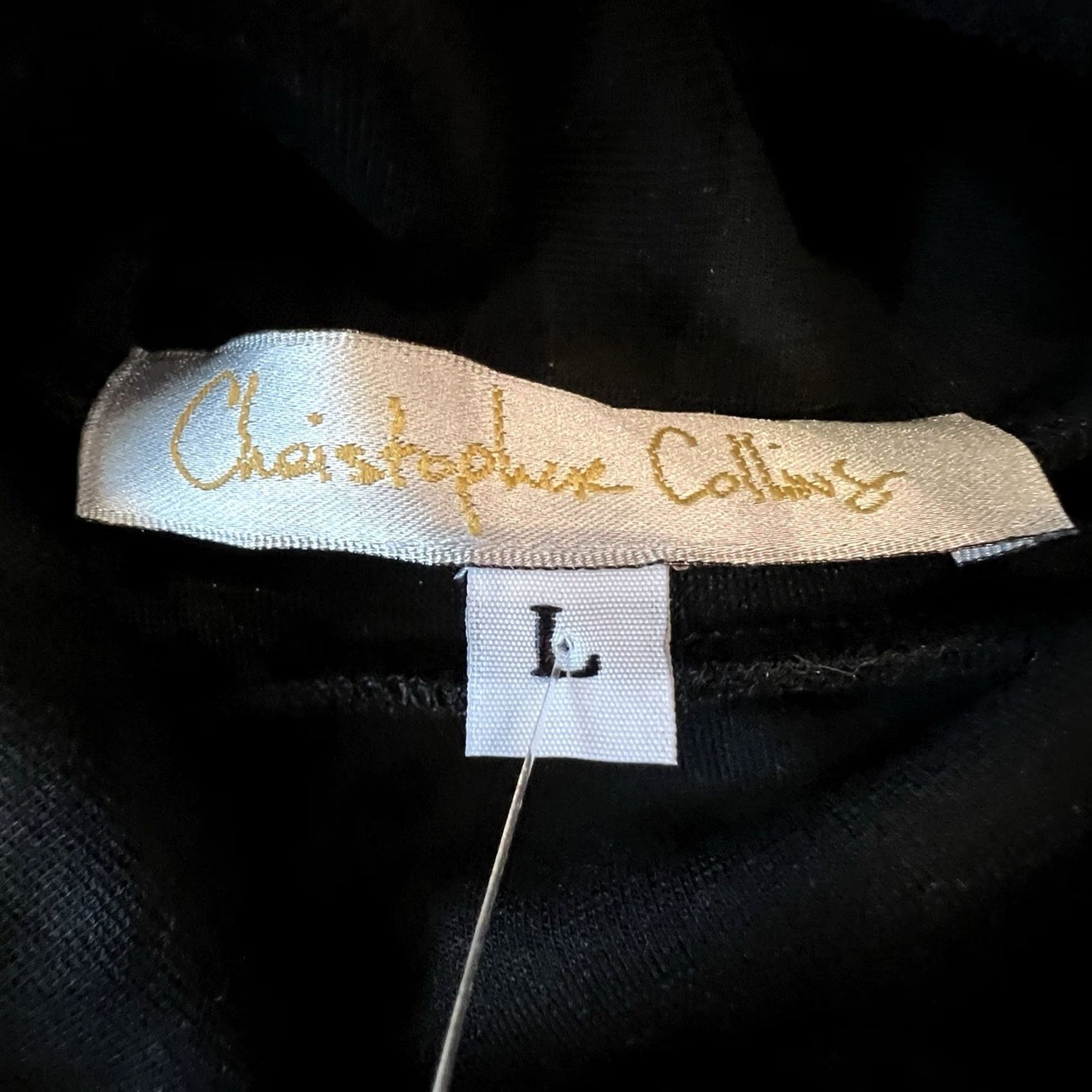 Vintage VINTAGE NWT Christopher Collins Black Knit Ruched Hips Dress L MSRP 165 Size L / US 10 / IT 46 - 2 Thumbnail
