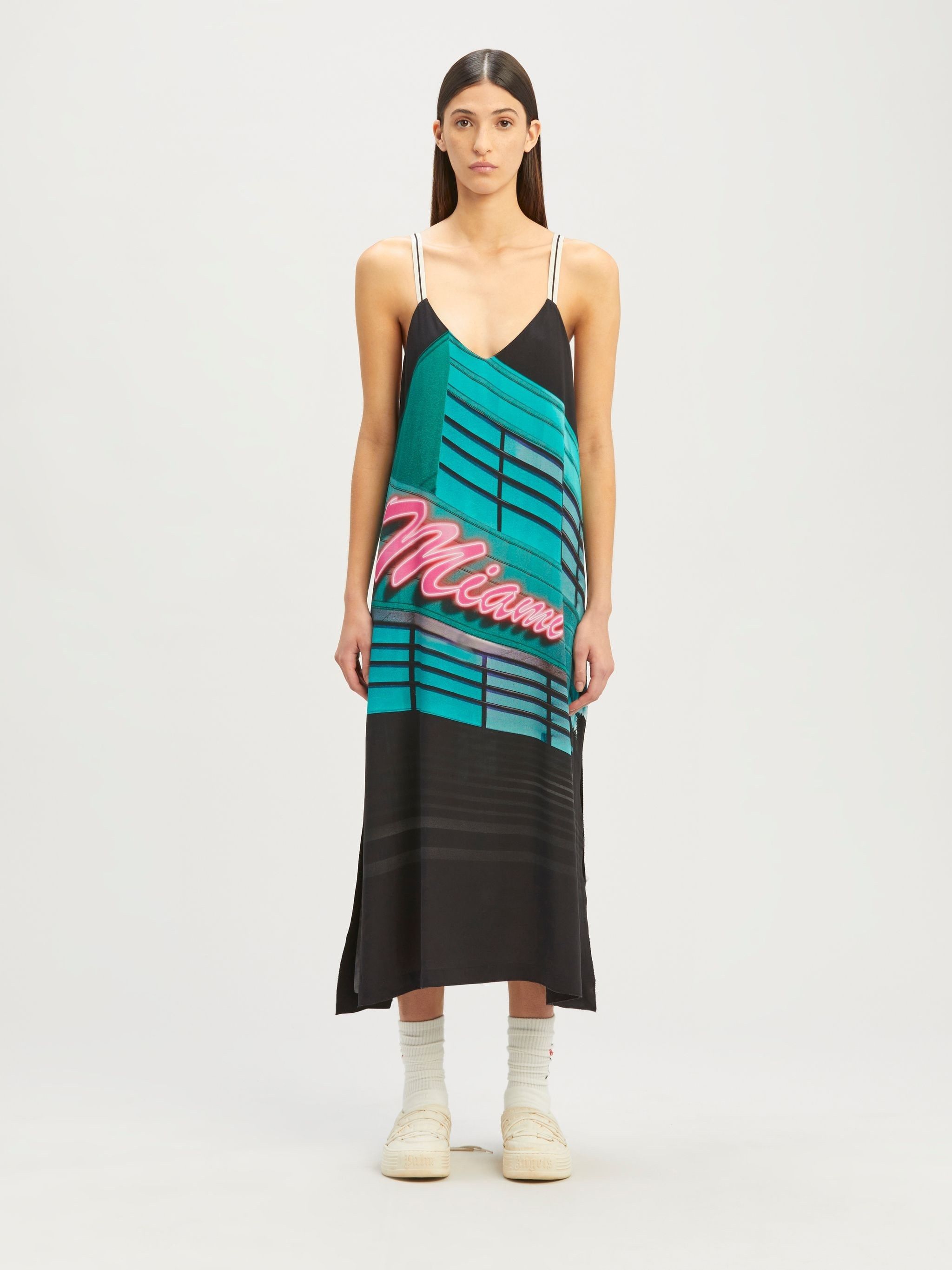 Palm Angels o1y1125 Midi Dress in Multicolor Size M / US 6-8 / IT 42-44 - 3 Thumbnail