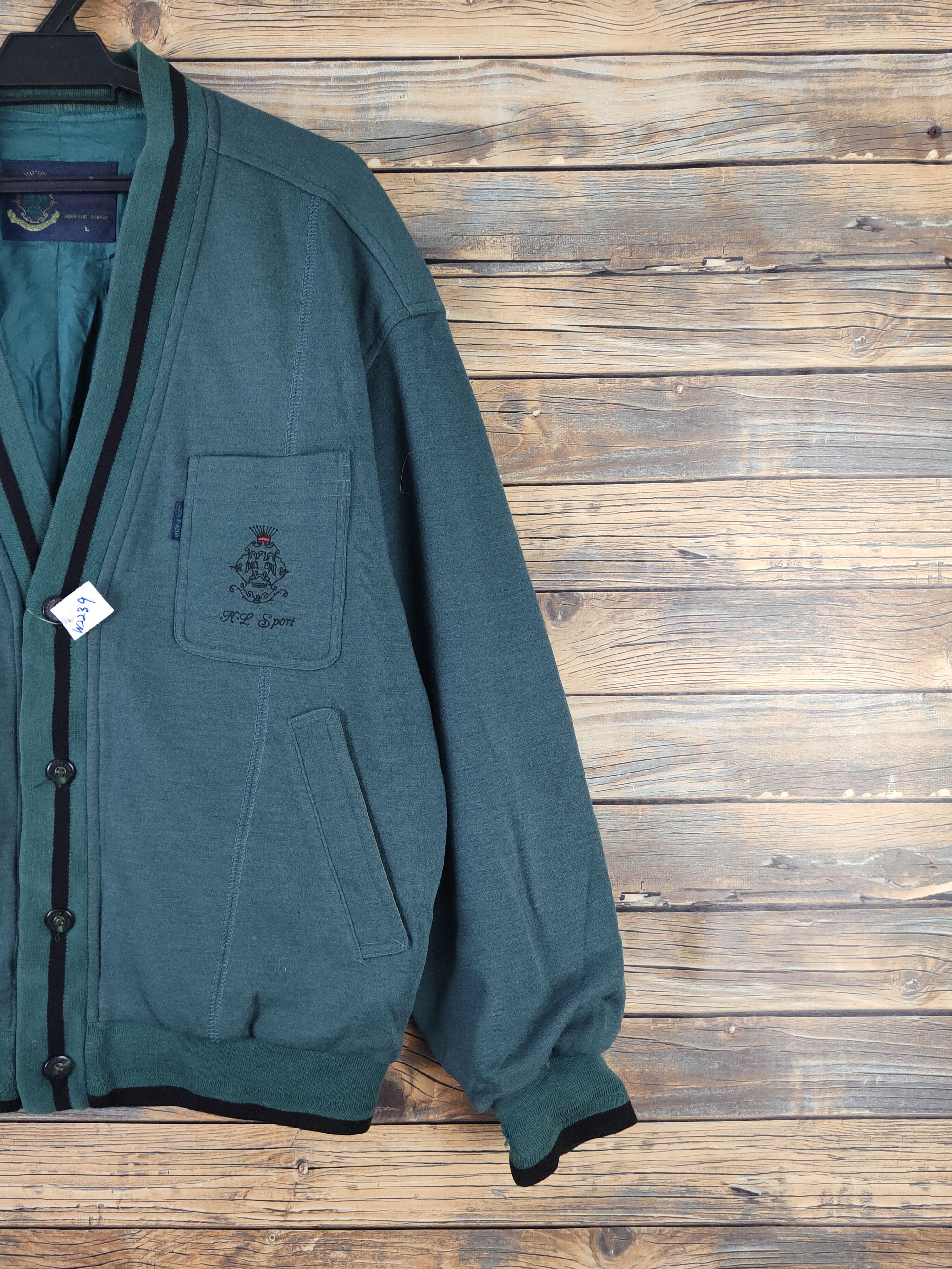 Japanese Brand Cote D'Azur Green Cardigan vintage Japan #W2239 Size US L / EU 52-54 / 3 - 6 Thumbnail