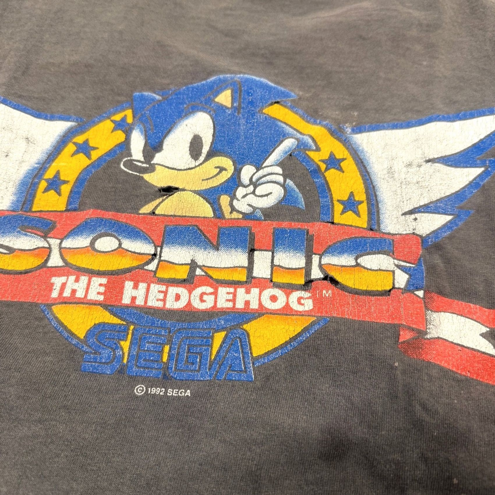 Vintage VINTAGE Sonic The Hedgehog SEGA Tee Shirt Size M Men Grey Fade Black United States Made in USA Mens Size US M / EU 48-50 / 2 - 3 Thumbnail