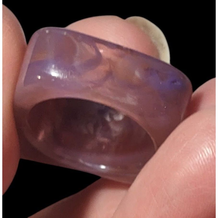 Other Chunky Abstract Pink And Purple Swirl Retro Statement Ring S Size ONE SIZE - 5 Thumbnail