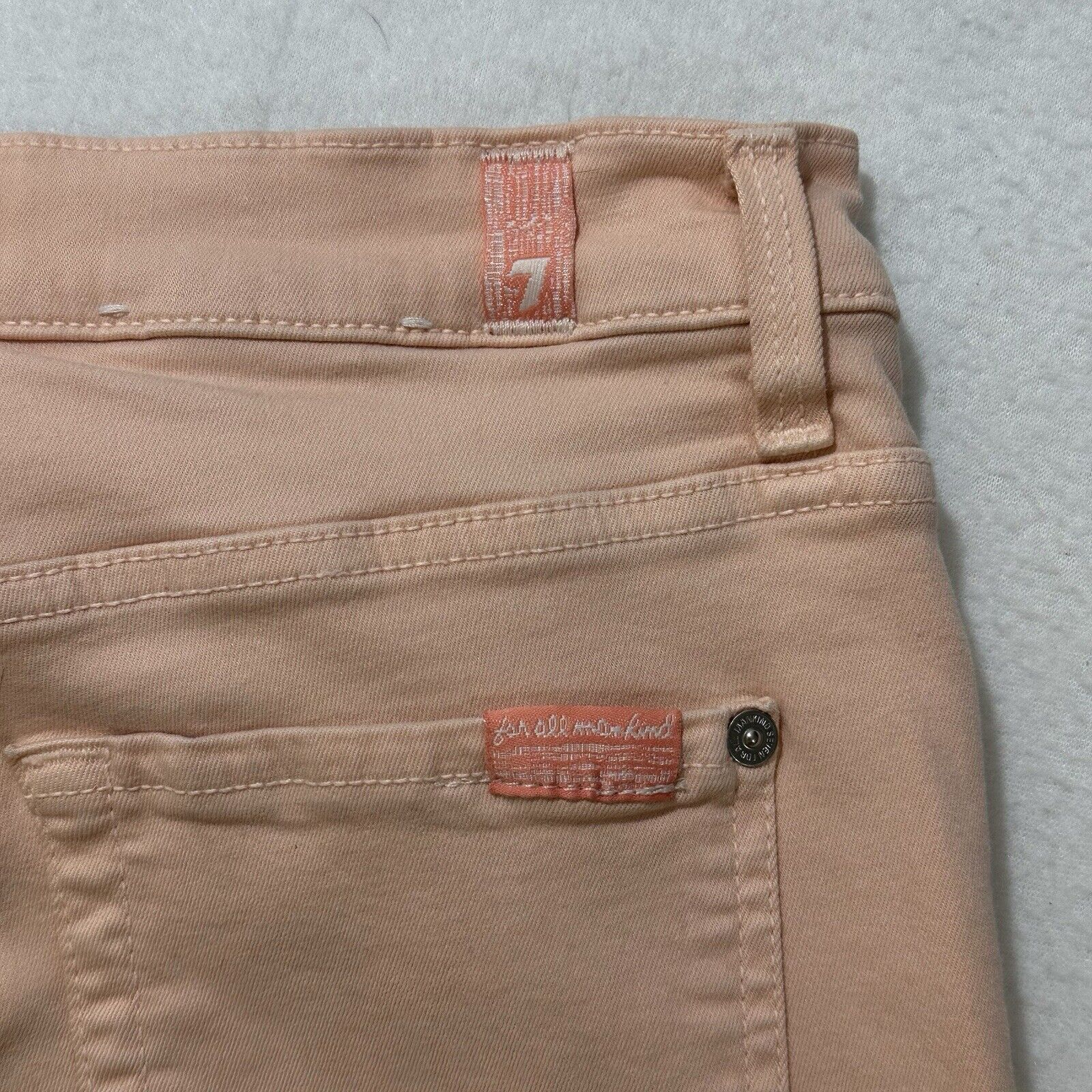 7 For All Mankind 7 For All Mankind 29 Peach Light Pink Skinny Jeans Mid Rise Size 28" / US 6 / IT 42 - 9 Thumbnail