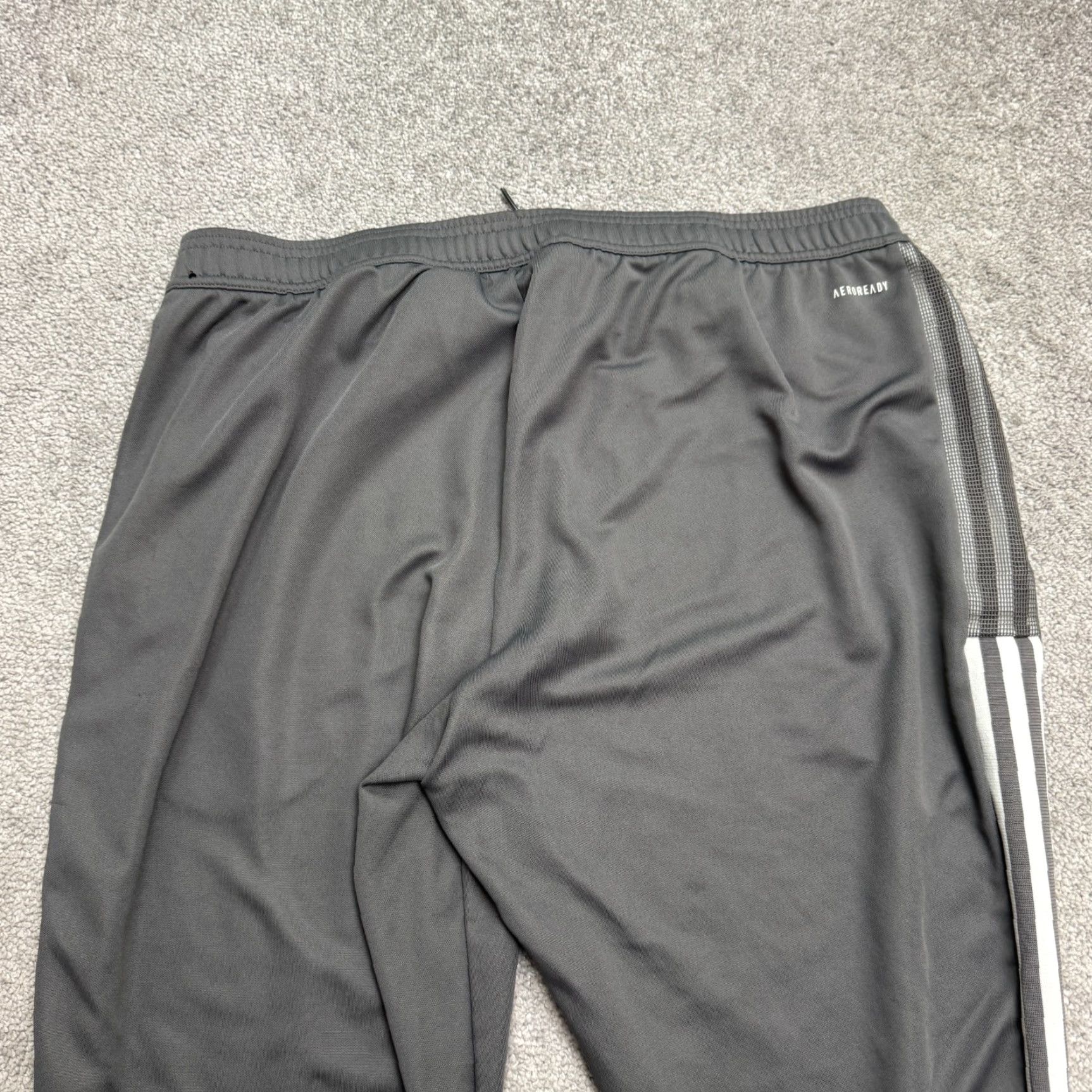 Adidas Adidas Aeroready Primegreen Track Pants Mens 2XL Gray White 3-Striped Activewear Size US 39 - 5 Thumbnail