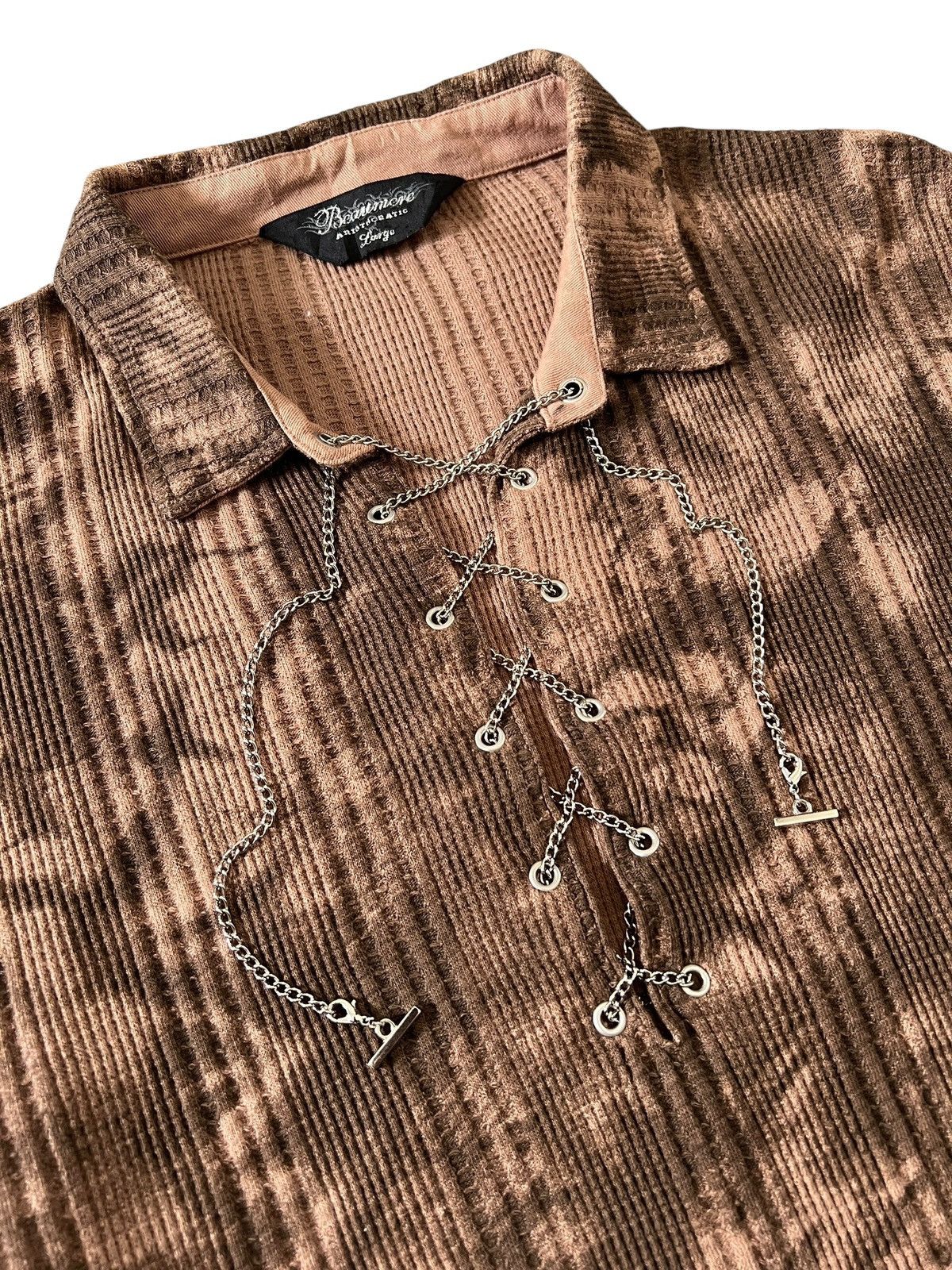 Japanese Brand Beaumere Aristocratic Bleached Metal Lace Longsleeve Shirt Size US M / EU 48-50 / 2 - 7 Thumbnail