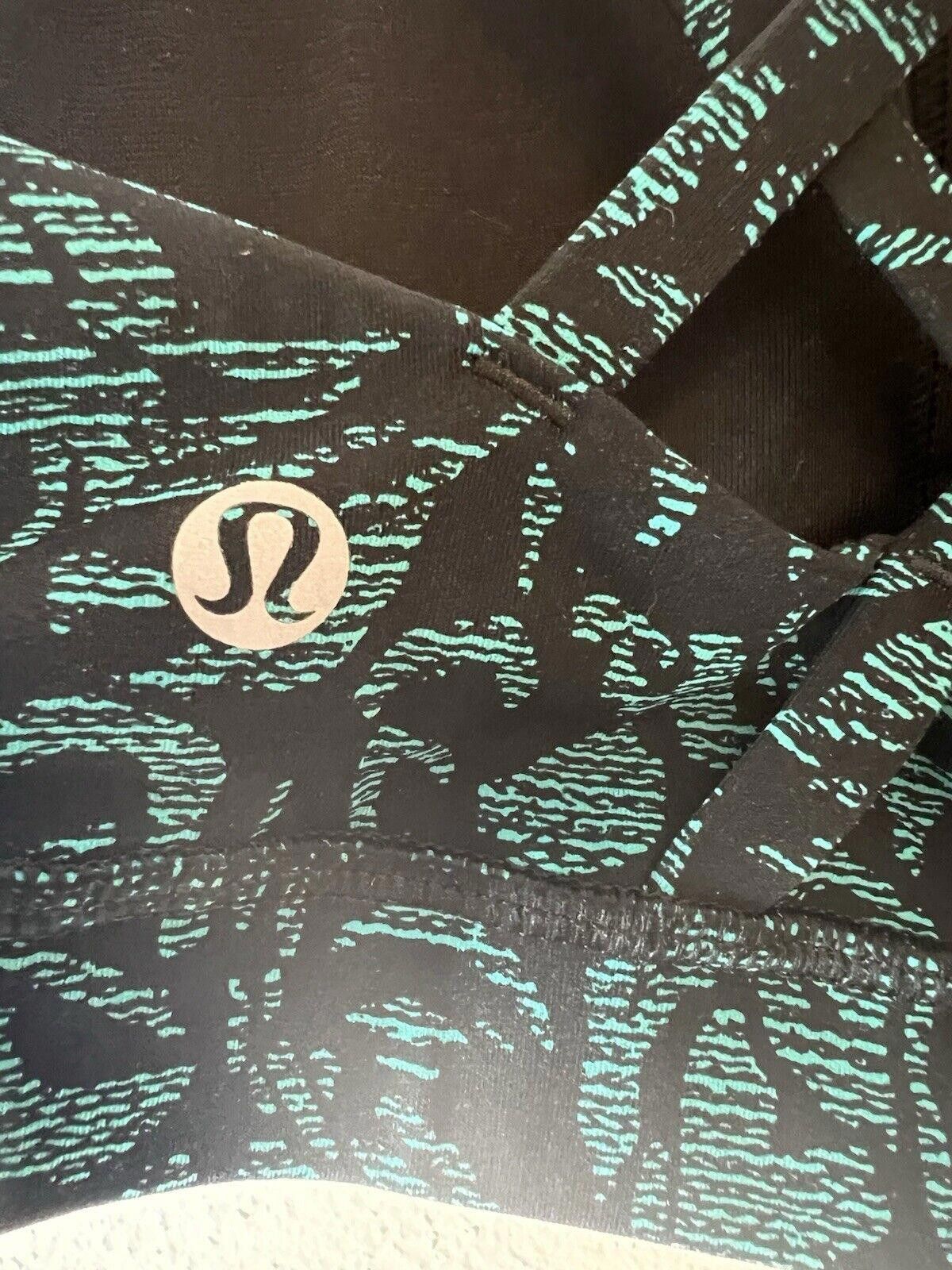 Designer Lululemon Energy Bra Thrive Viridian Green Black Sz 6 Size ONE SIZE - 4 Thumbnail