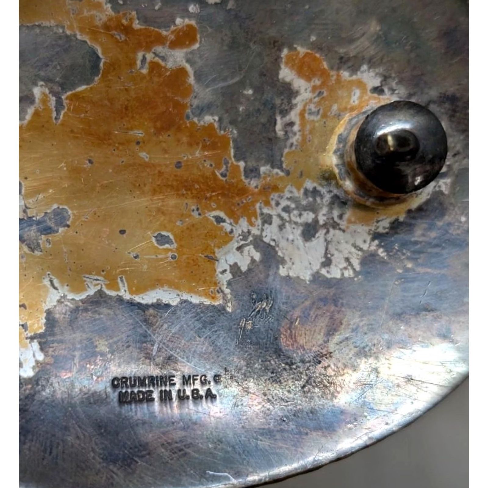 Vintage VINTAGE CRUMRINE Belt Buckle "B" heavy silver plate BRONZE sterling WESTERN Mens Size ONE SIZE - 5 Thumbnail