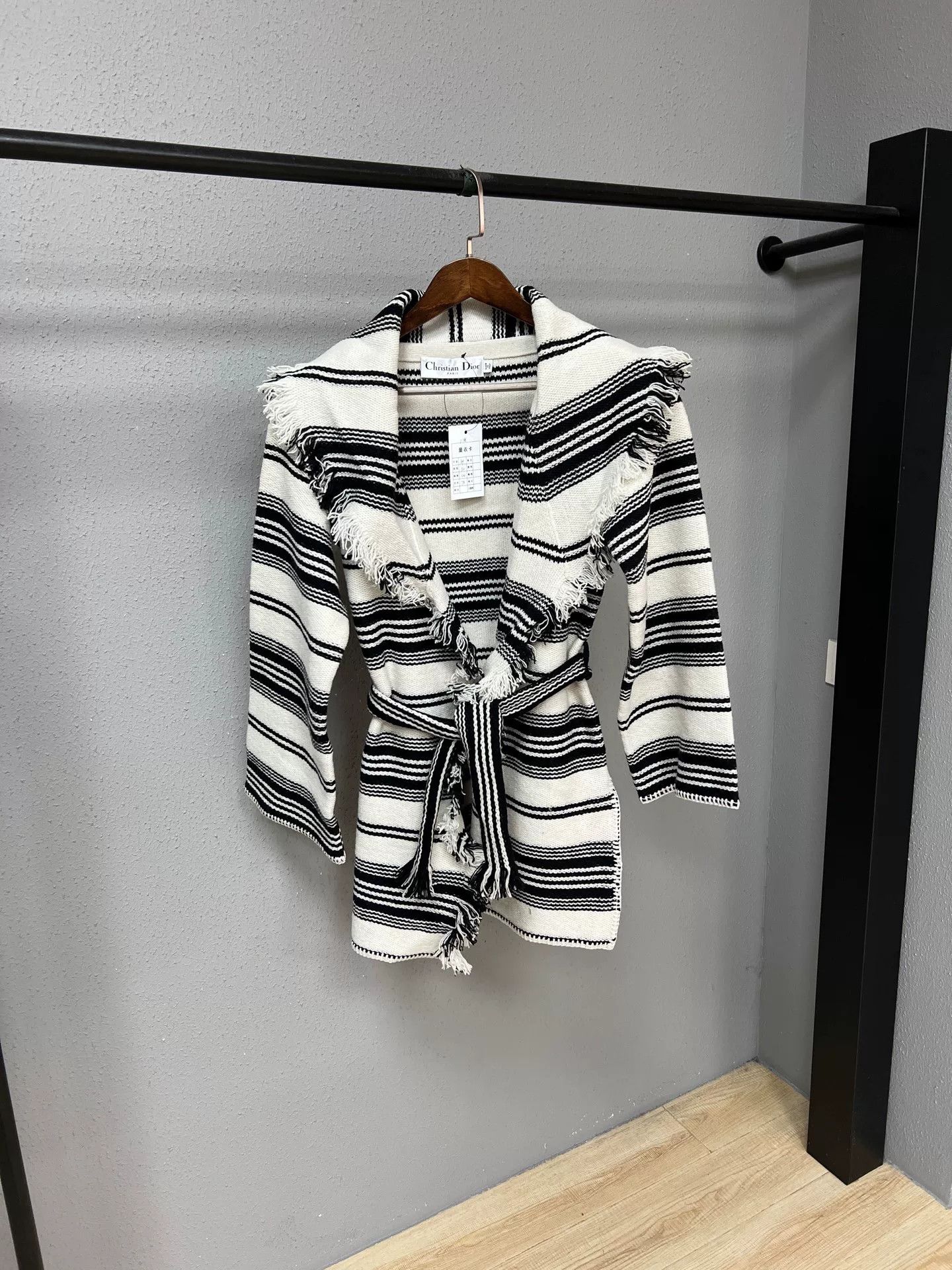 Dior Dior Striped Fringe Knit Cardigan Size XXS / US 00 / IT 34 - 1 Thumbnail