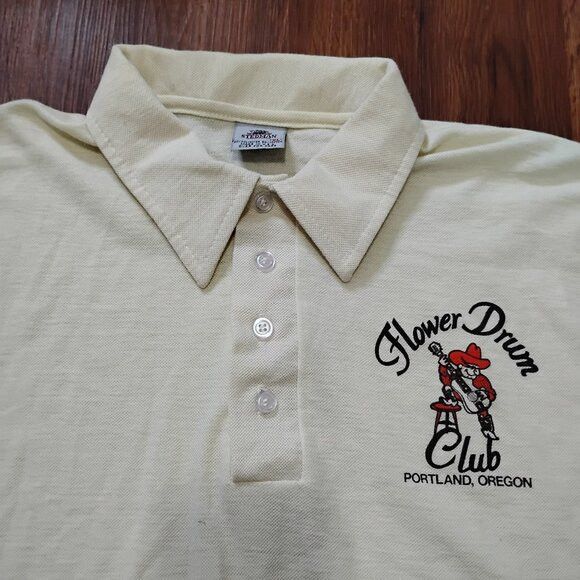Other Vintage Flower Drum Club Portland Oregon Polo Shirt Size US XL / EU 56 / 4 - 1 Thumbnail