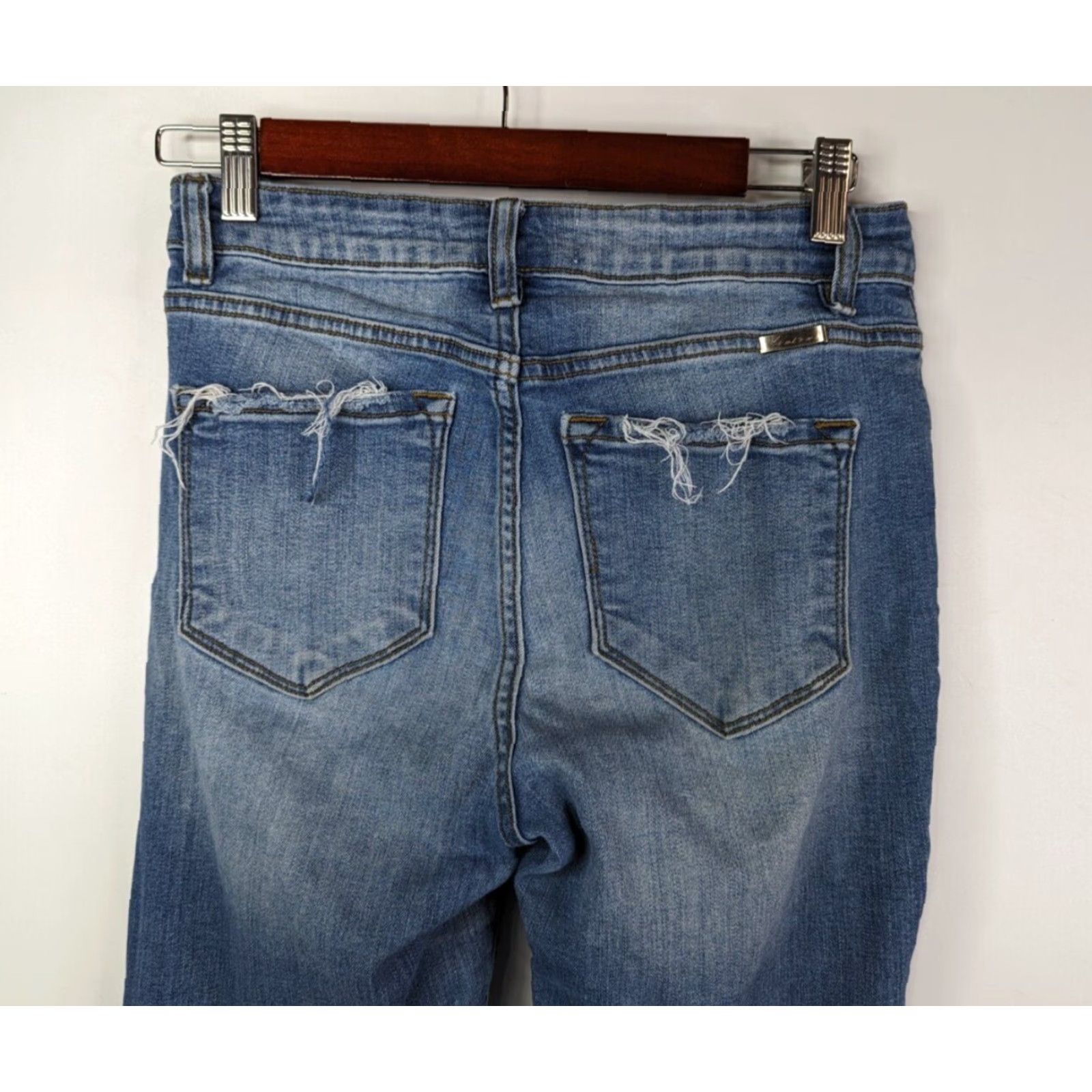 Vintage KanCan Jeans Womens 7/27 High Rise Ankle Skinny Denim KC8395M Blue 5-Pocket Stretch Distressed Modern Size 28" / US 6 / IT 42 - 6 Thumbnail