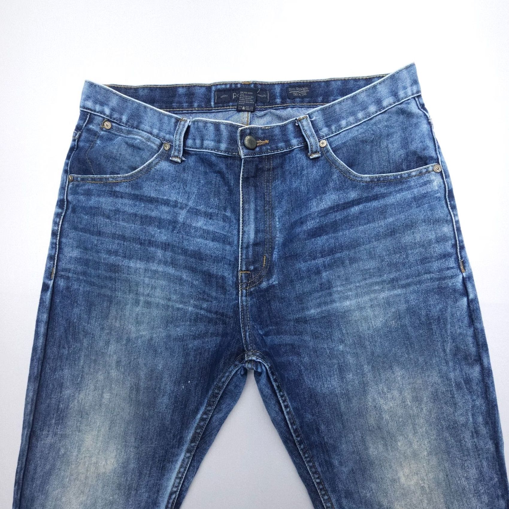 PD&C Paper Denim & Cloth PD&C Slim Straight Jeans Mens 36 x 30 Dark Wash Denim Blue 5-Pocket USA Size US 36 / EU 52 - 5 Thumbnail