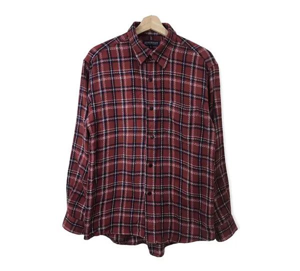 Japanese Brand Light Staff Plaid Tartan Flannel Shirt Size US S / EU 44-46 / 1 - 1 Thumbnail