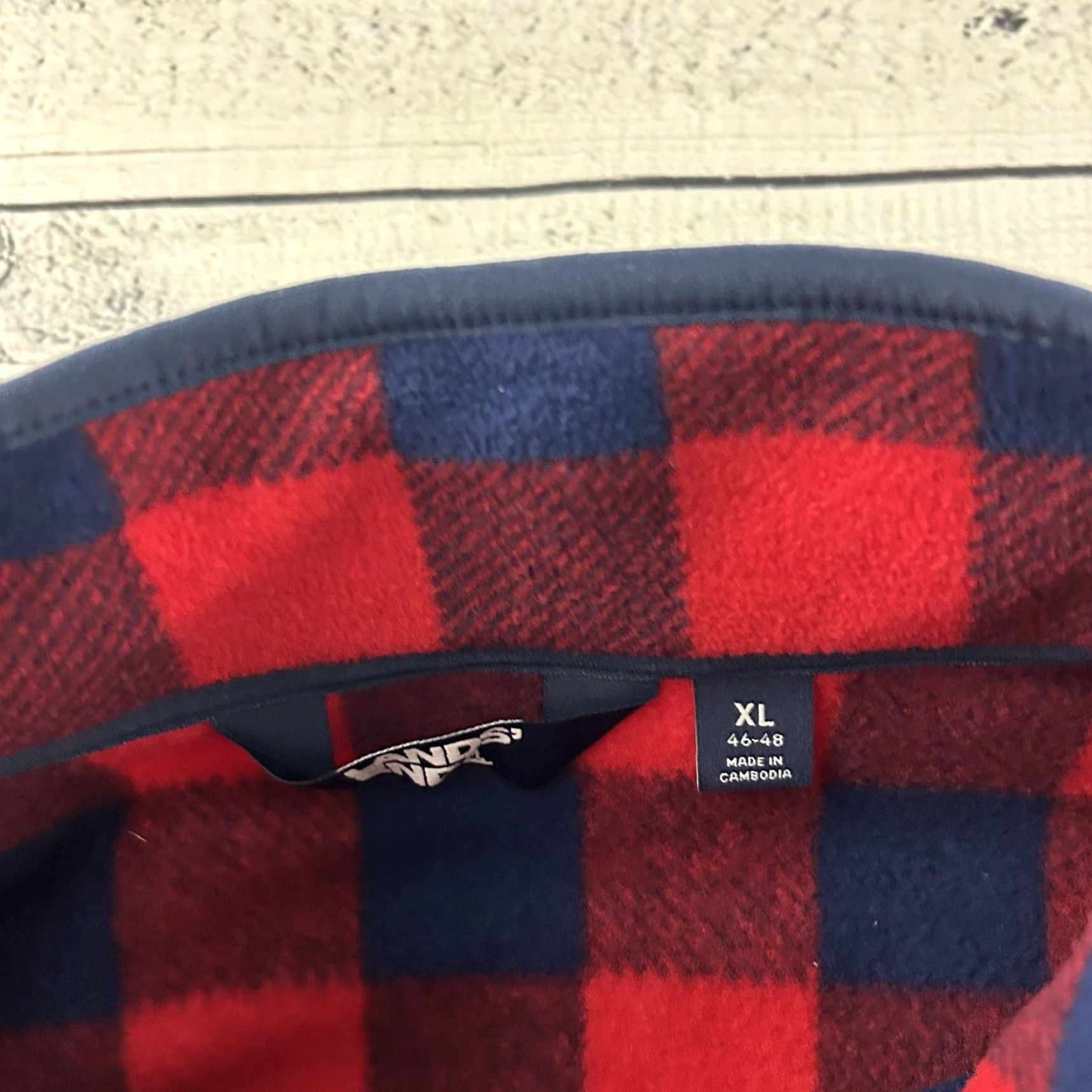 Lands' End Lands' End Plaid Fleece Jacket Snap Button Men XL Red Blue Size US XL / EU 56 / 4 - 3 Thumbnail