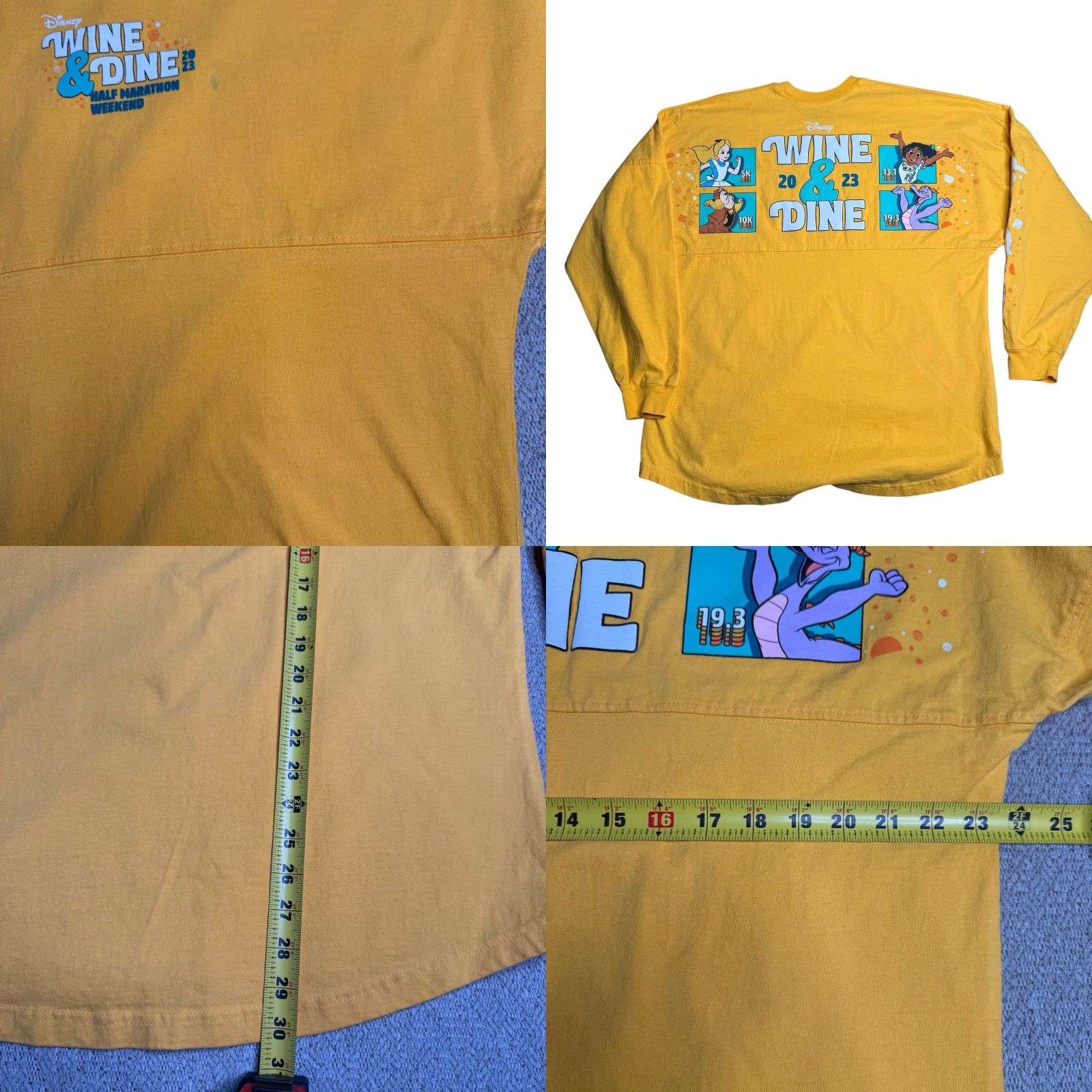 Disney Disney Wine Dine Half Marathon Weekend 2023 Spirit Jersey Long Sleeve Shirt Large Women Yellow Size L / US 10 / IT 46 - 8 Thumbnail
