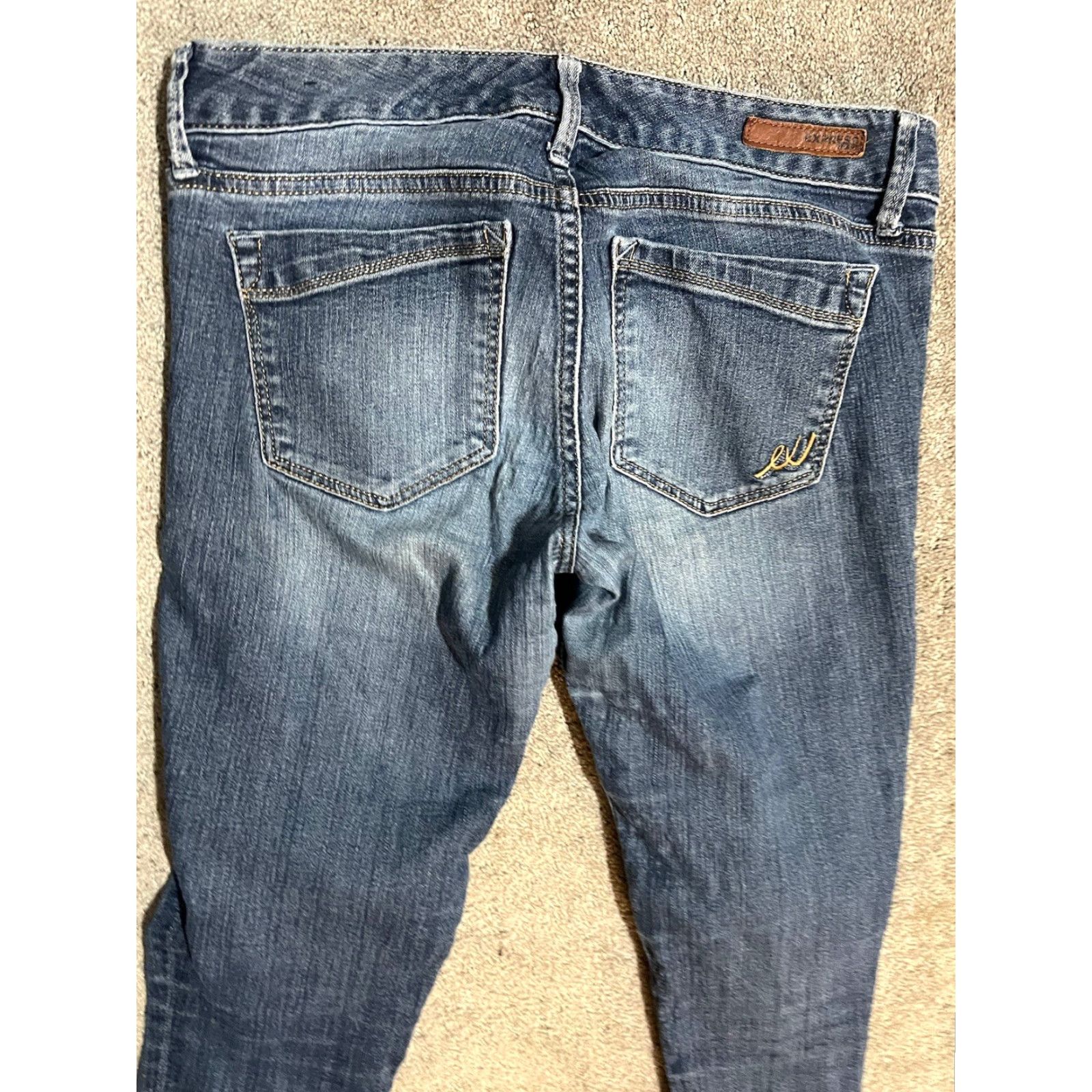 Express Express Jean Legging Blue Mid Rise Regular Fit Women's Size 6 Cotton Blend Ankle 5-Pocket Size 28" / US 6 / IT 42 - 5 Thumbnail