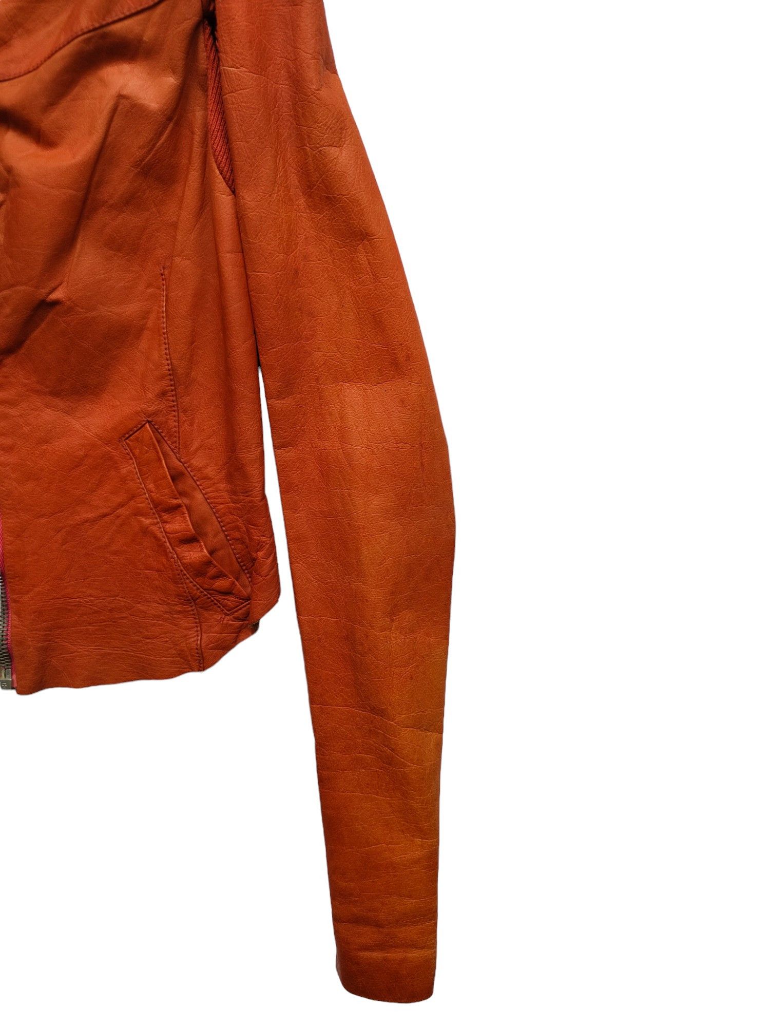 Rick Owens Rick Owens Rusty Orange Leather Jacket With A Drop Back Size S / US 4 / IT 40 - 5 Thumbnail
