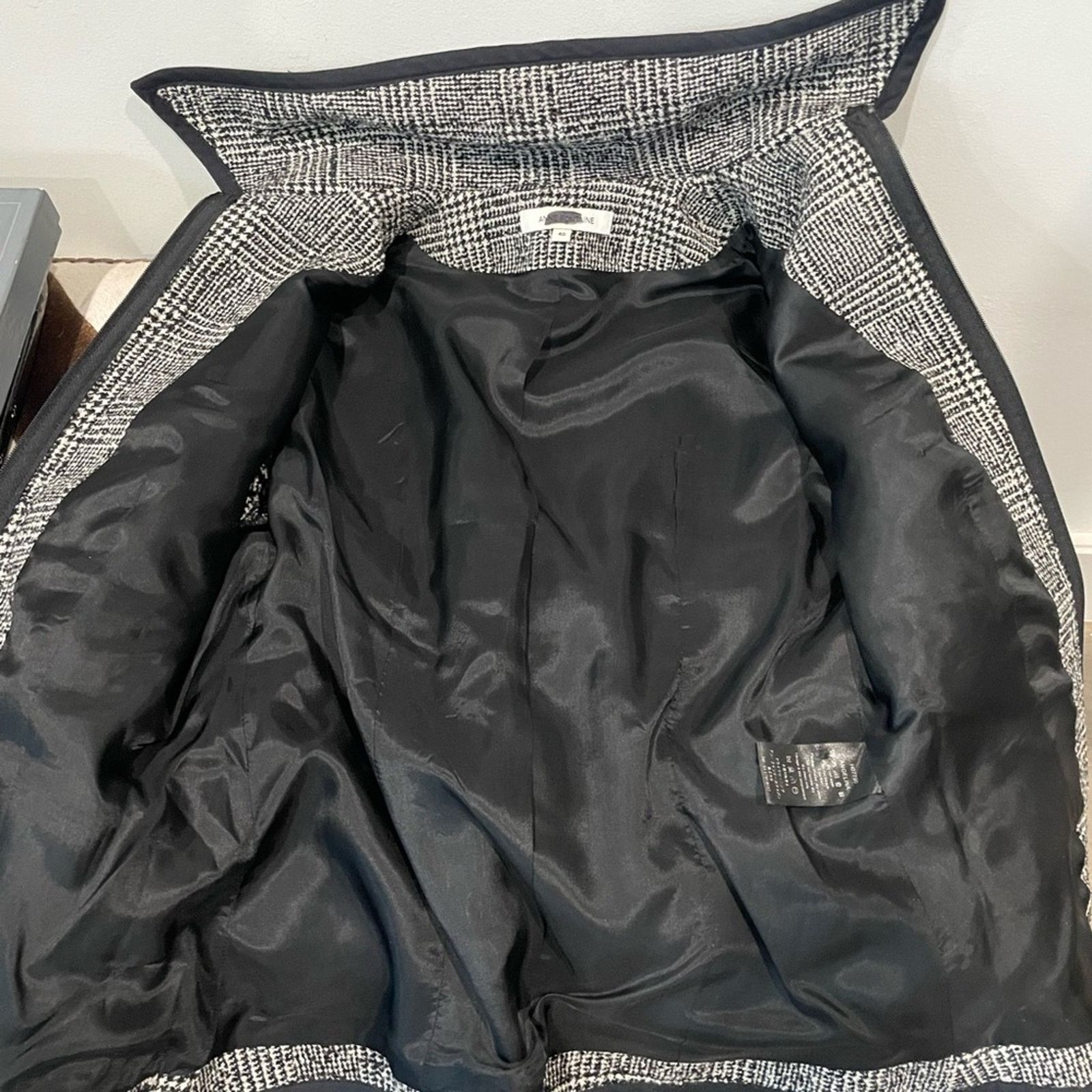 Anne Klein × Faconnable Anne Fontaine black & white tweed women’s jacket size 40 Size S / US 4 / IT 40 - 9 Thumbnail