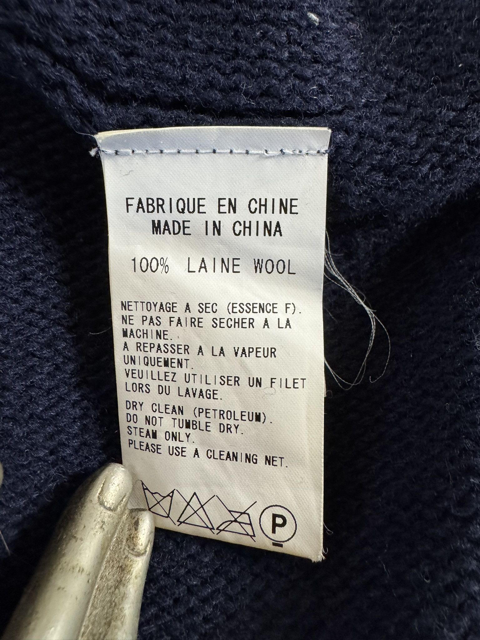 Y's Y's Yohji Yamamoto Navy Wool Knit Cutaway Jacket, Size 2 Size XS / US 0-2 / IT 36-38 - 9 Thumbnail