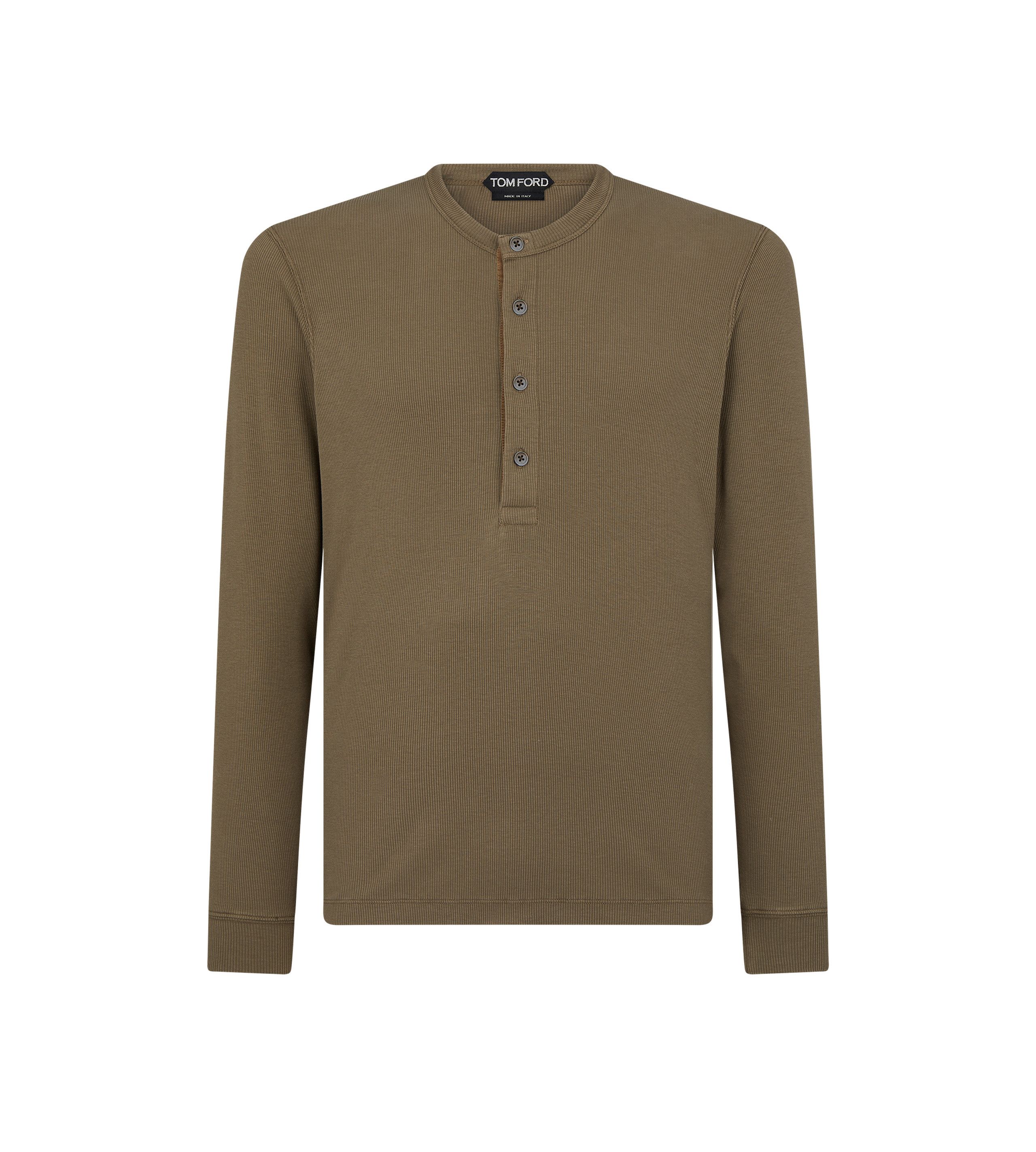 Tom Ford o1w1db10525 JHL005 Long Sleeve T-Shirt in Military Green Size US M / EU 48-50 / 2 - 1 Preview