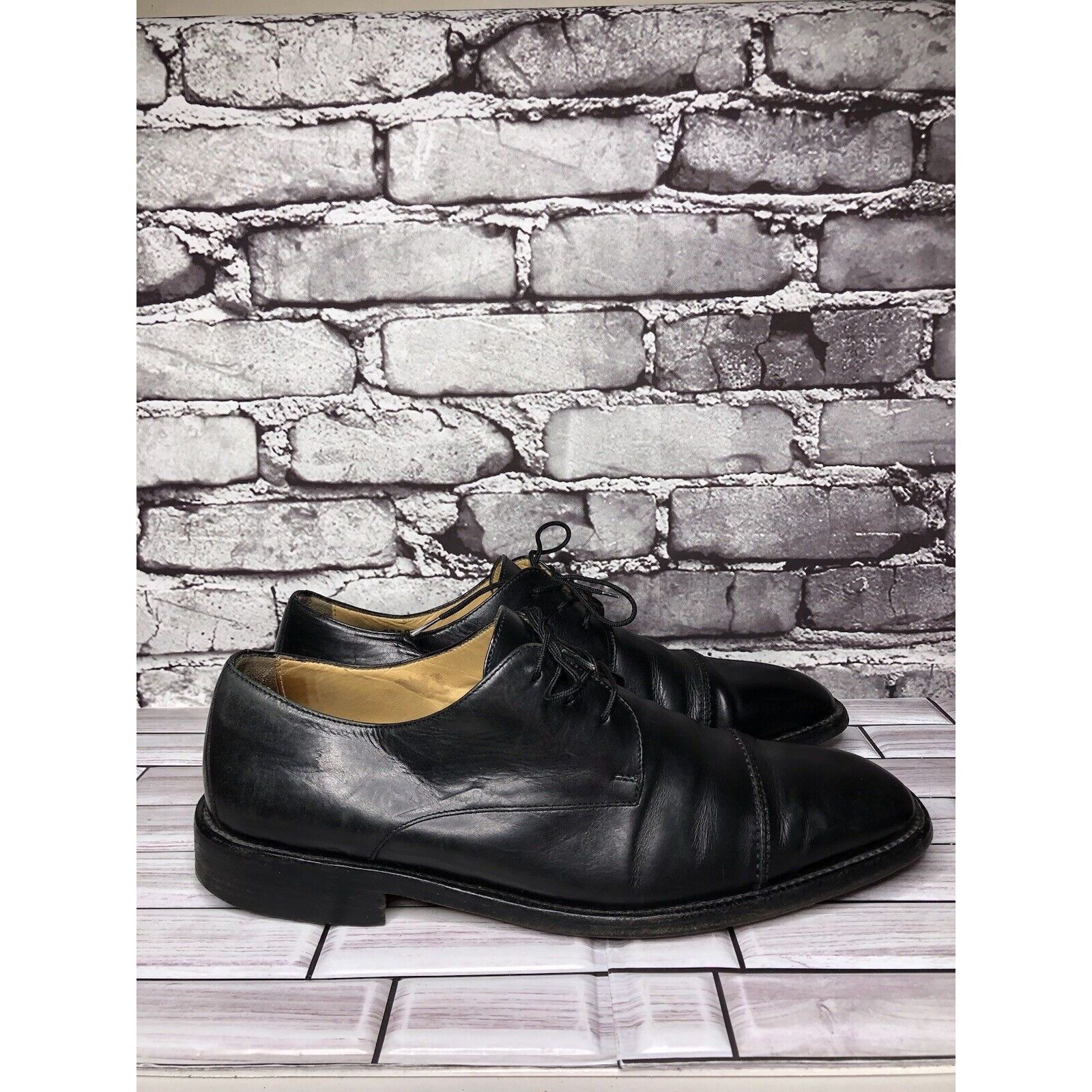 Cole Haan Cole Haan City Black Leather Cap Toe Oxfords Dress Shoes Men Size US 10.5 / EU 43-44 - 21 Thumbnail