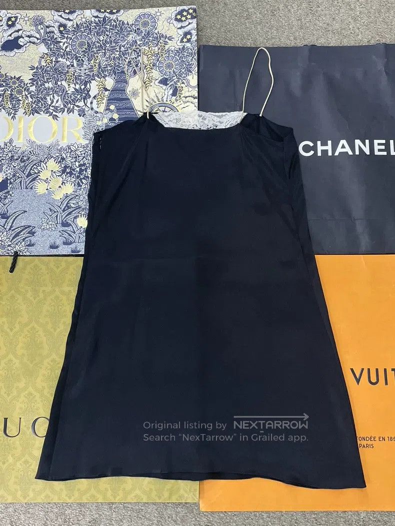Prada Prada Black lace triangle silk strap dress Size XS / US 0-2 / IT 36-38 - 3 Thumbnail
