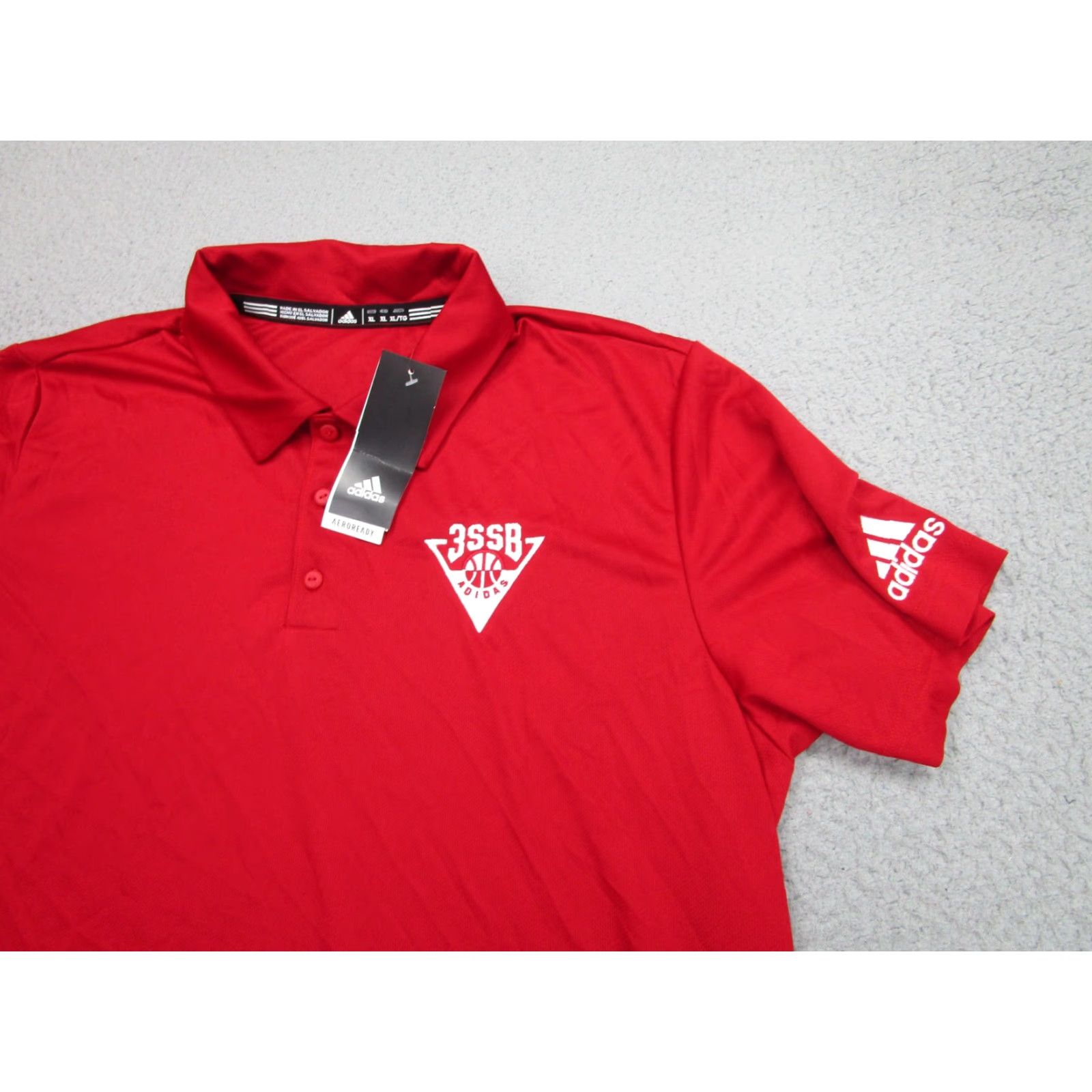 Adidas Adidas Polo Shirt Mens XL Red AEROREADY 3SSB Elite EYBL D1 Short Sleeve Embroidered Logo Basketball Shirt Size US XL / EU 56 / 4 - 2 Thumbnail