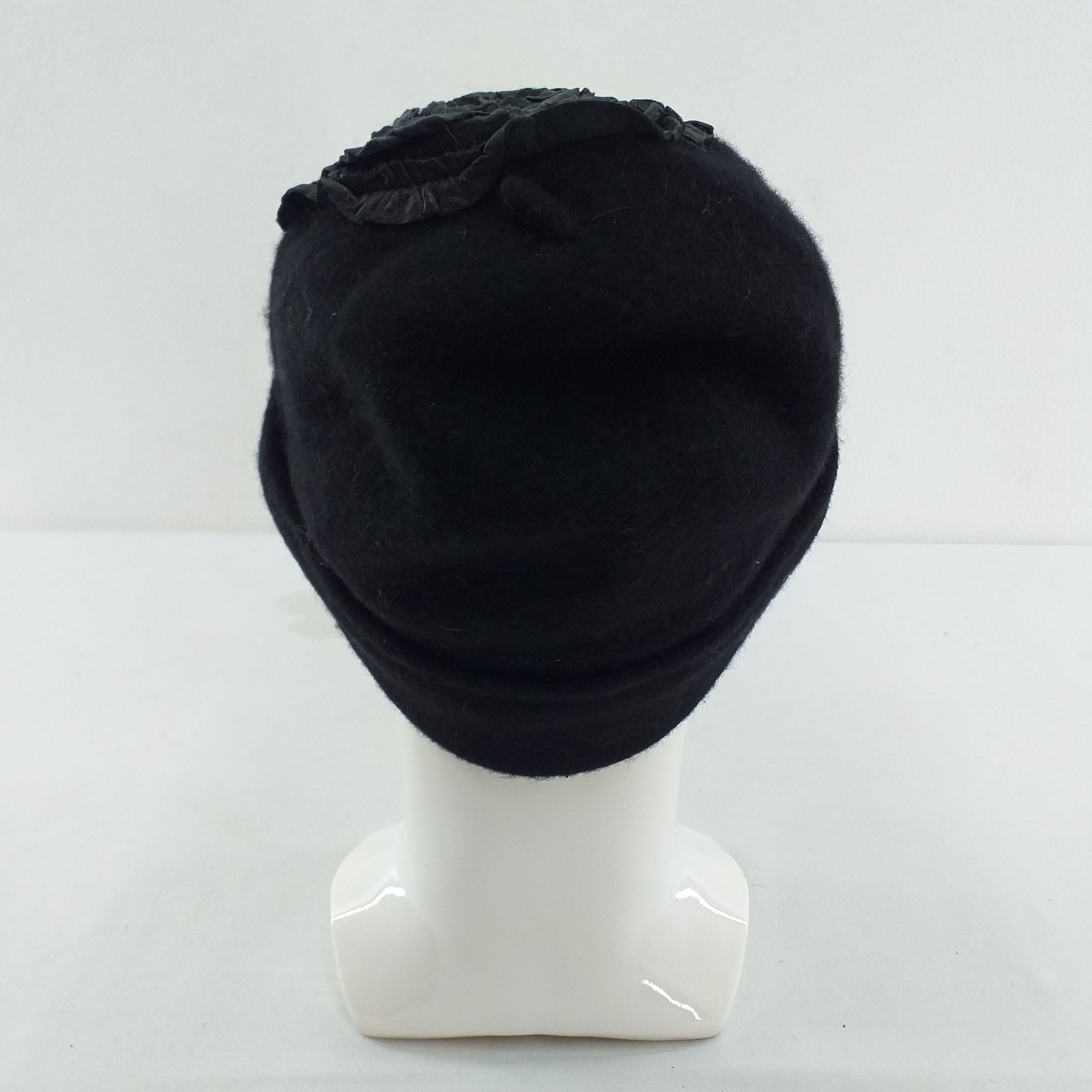 Japanese Brand Black Flower Snow Cap Hat Beanie- BN127 Size ONE SIZE - 2 Thumbnail