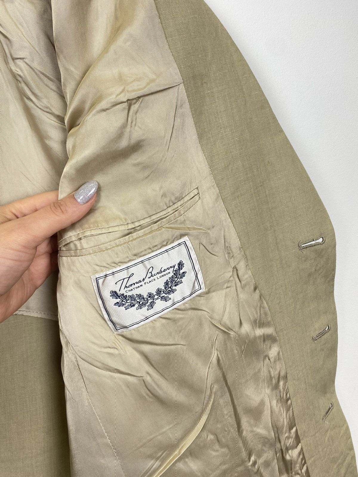 Burberry Vintage Thomas Burberry Viscose Three-Button Blazer Jacket Size 44R - 8 Thumbnail