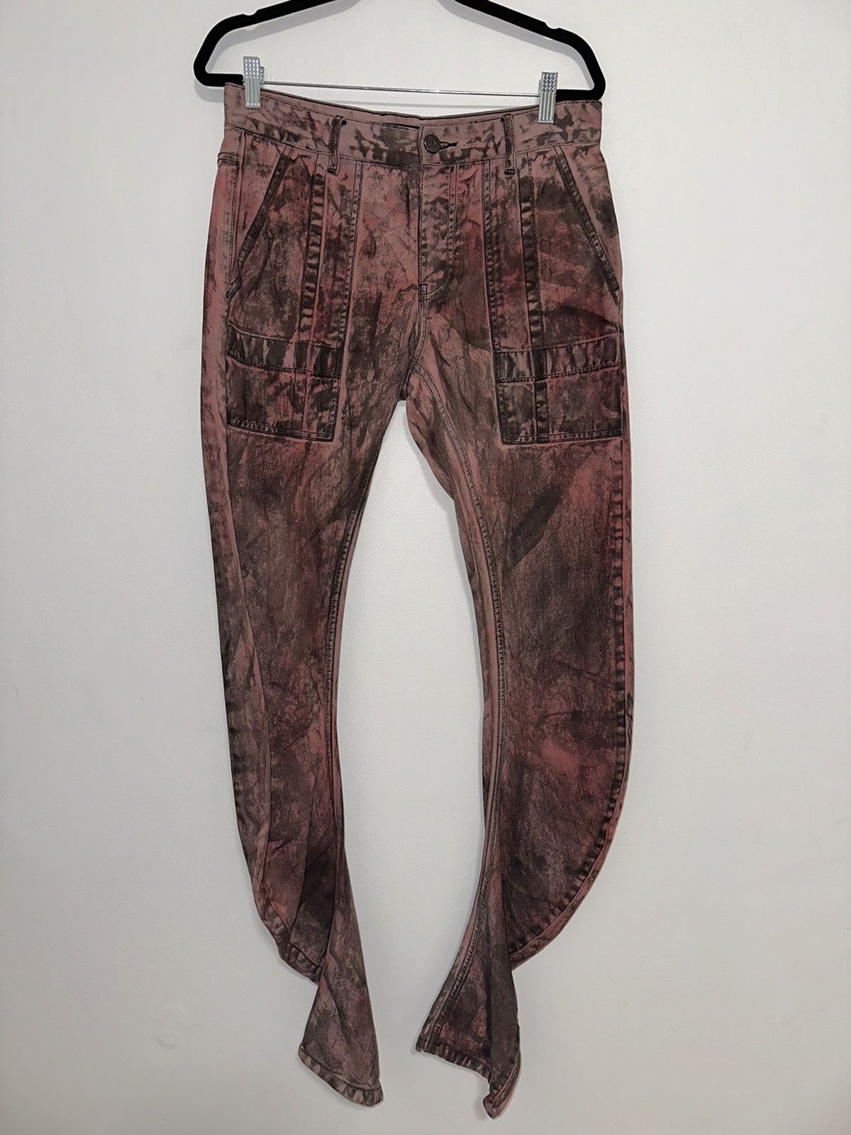image of Akings Ny Akings 1/1 Stacked J Shape Jeans - Red Dye, Men's (Size 30)