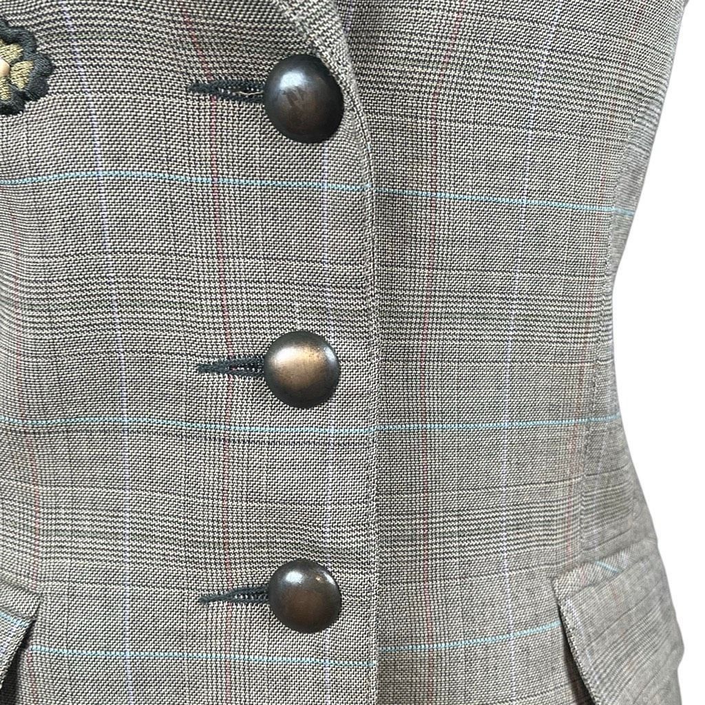 Vintage Vintage J Jodi Embroidered Plaid Pantsuit Olive Size 6 (048) Size M / US 6-8 / IT 42-44 - 4 Thumbnail
