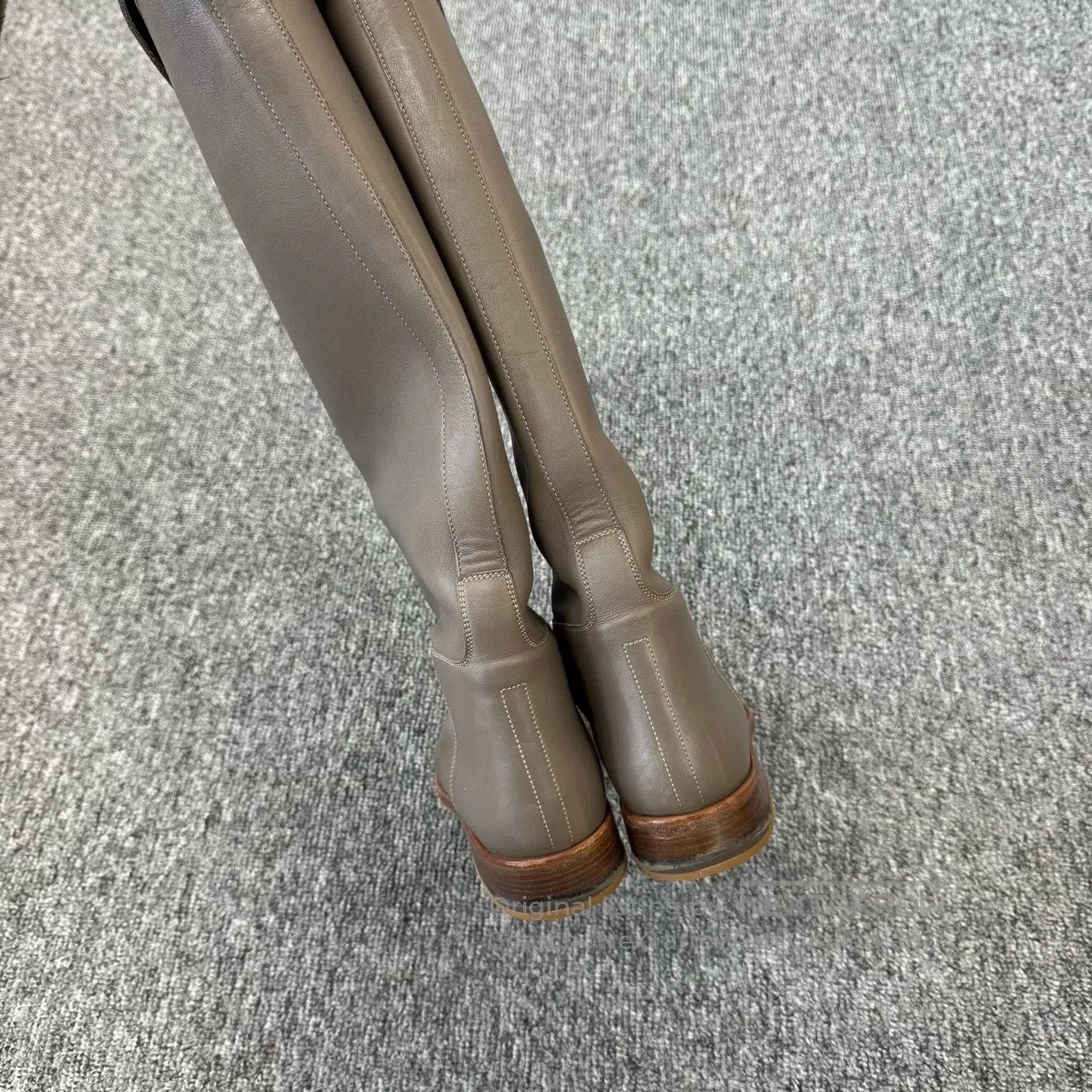 Hermes Hermes Jumping Series Gray elephant; Cowhide; Knight boots Size US 5 / IT 35 - 6 Thumbnail