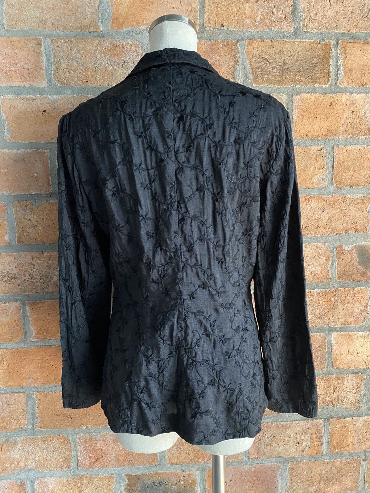 Sportmax SPORTMAX Black Floral Embroidered Silk Blazer. Size M / US 6-8 / IT 42-44 - 10 Thumbnail