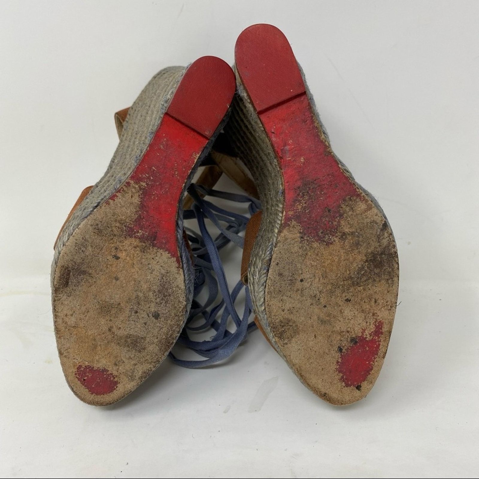 Christian Louboutin Christian Louboutin blue espadrille wedge gladiator sandals Size US 5 / IT 35 - 6 Thumbnail