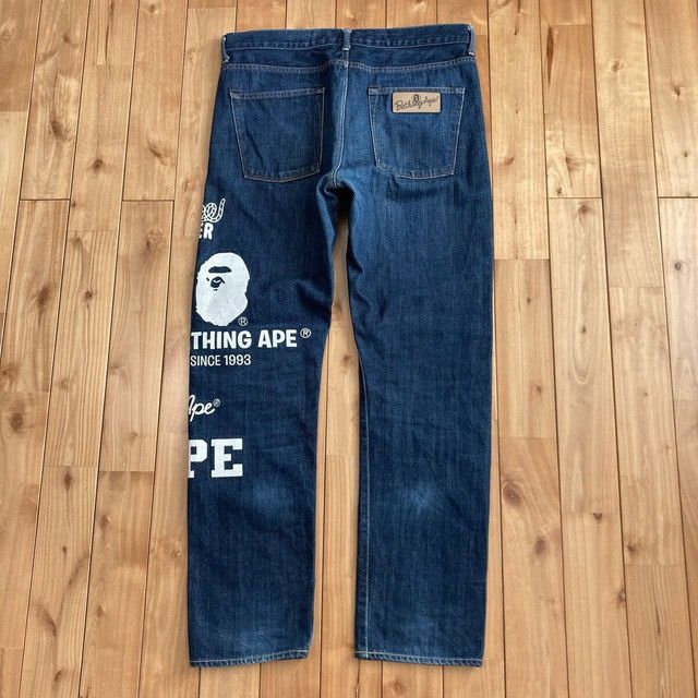 Bape BAPE MIX LOGO Denim Pants a bathing ape NIGO ★size XL Size US 36 / EU 52 - 2 Thumbnail