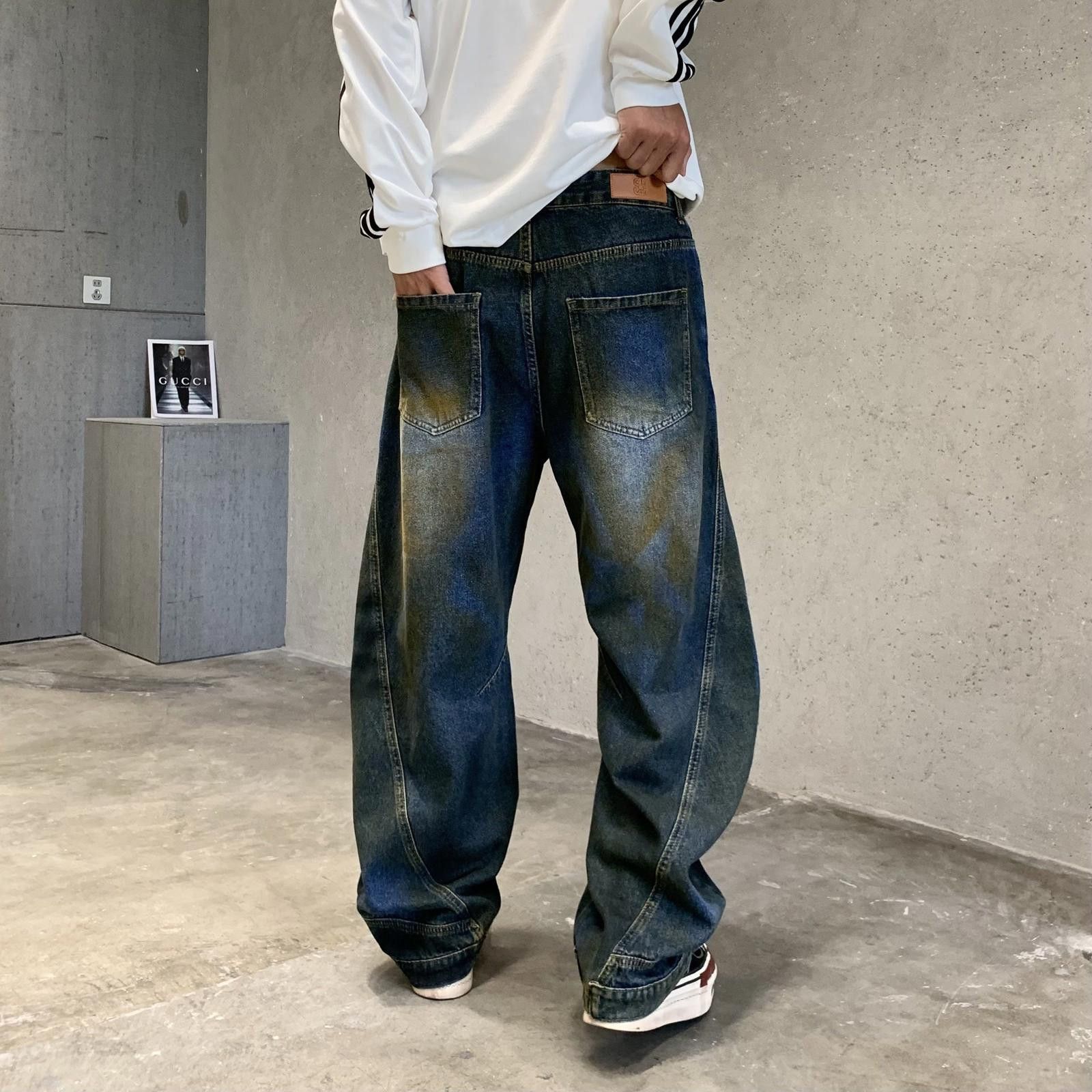 Vintage Blue Baggy Relaxed Fit Denim Jeans, Wide Leg Jeans Size US 30 / EU 46 - 2 Thumbnail