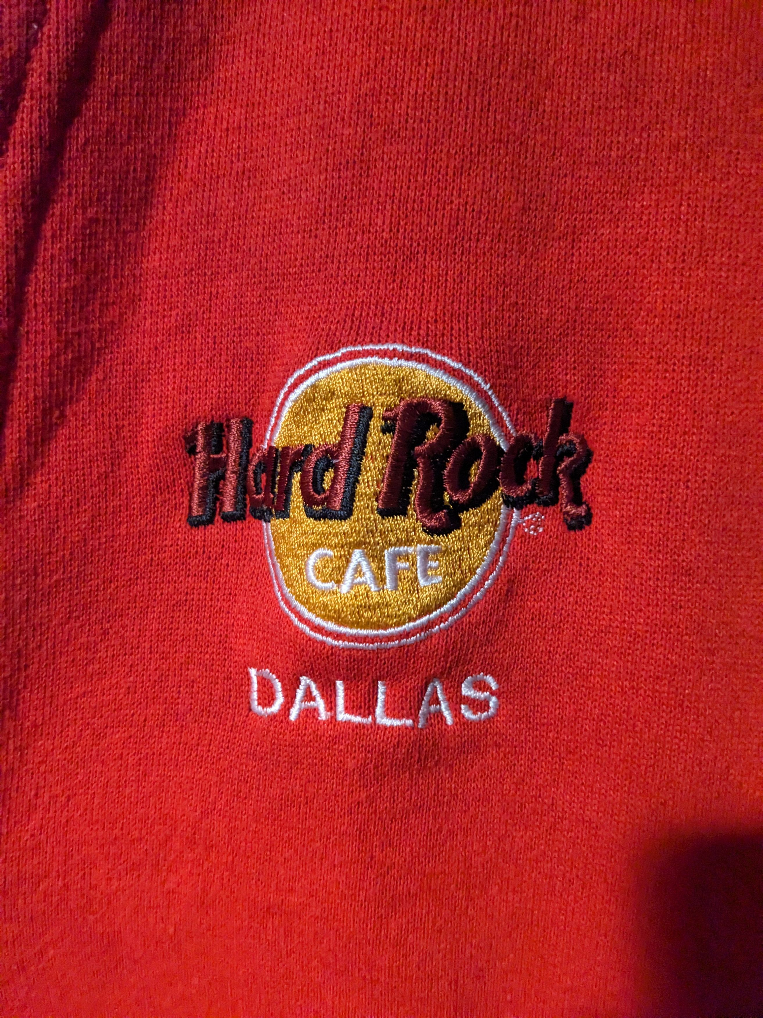 Hard Rock Cafe × Vintage Vintage 90s Hard Rock Cafe Dallas Texas Red Large Cardigan Size US L / EU 52-54 / 3 - 2 Thumbnail