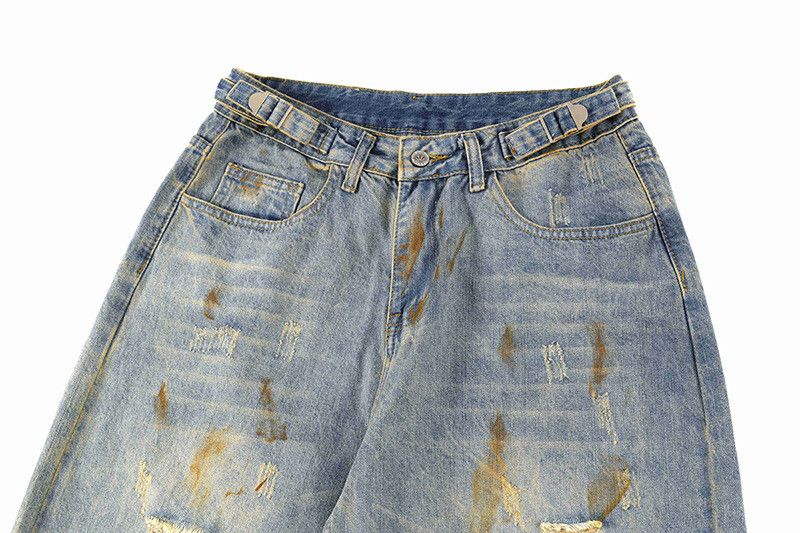Vintage American retro distressed washed and worn dirtyfit jeans Size US 32 / EU 48 - 3 Thumbnail