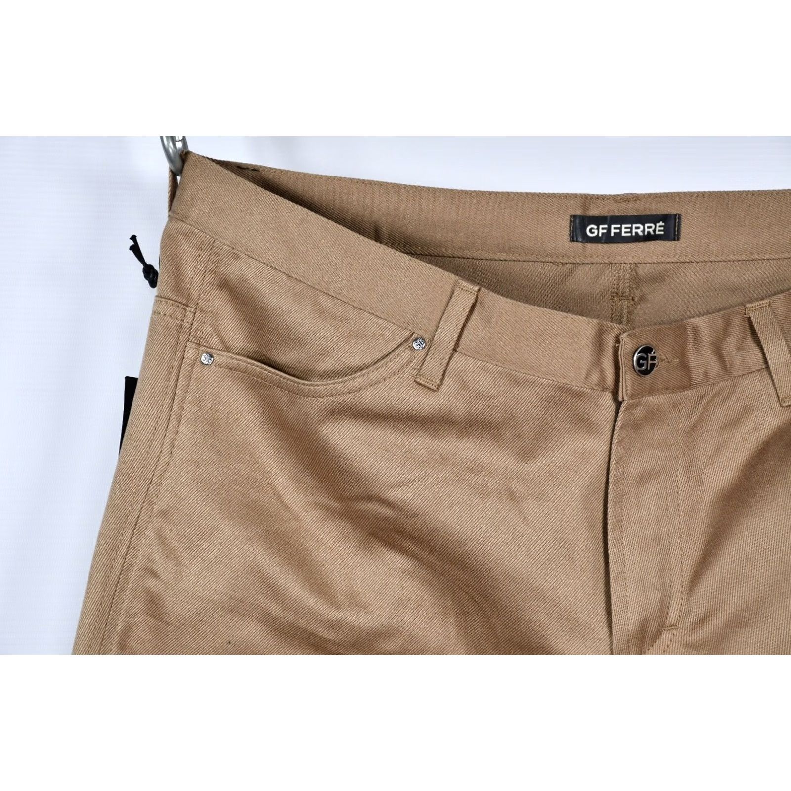 Vintage GF FERRE Pants Men Wide-Leg 5-Pocket Zip Detalis Size 40 Beige Vintage? No Size US 40 / EU 56 - 3 Thumbnail