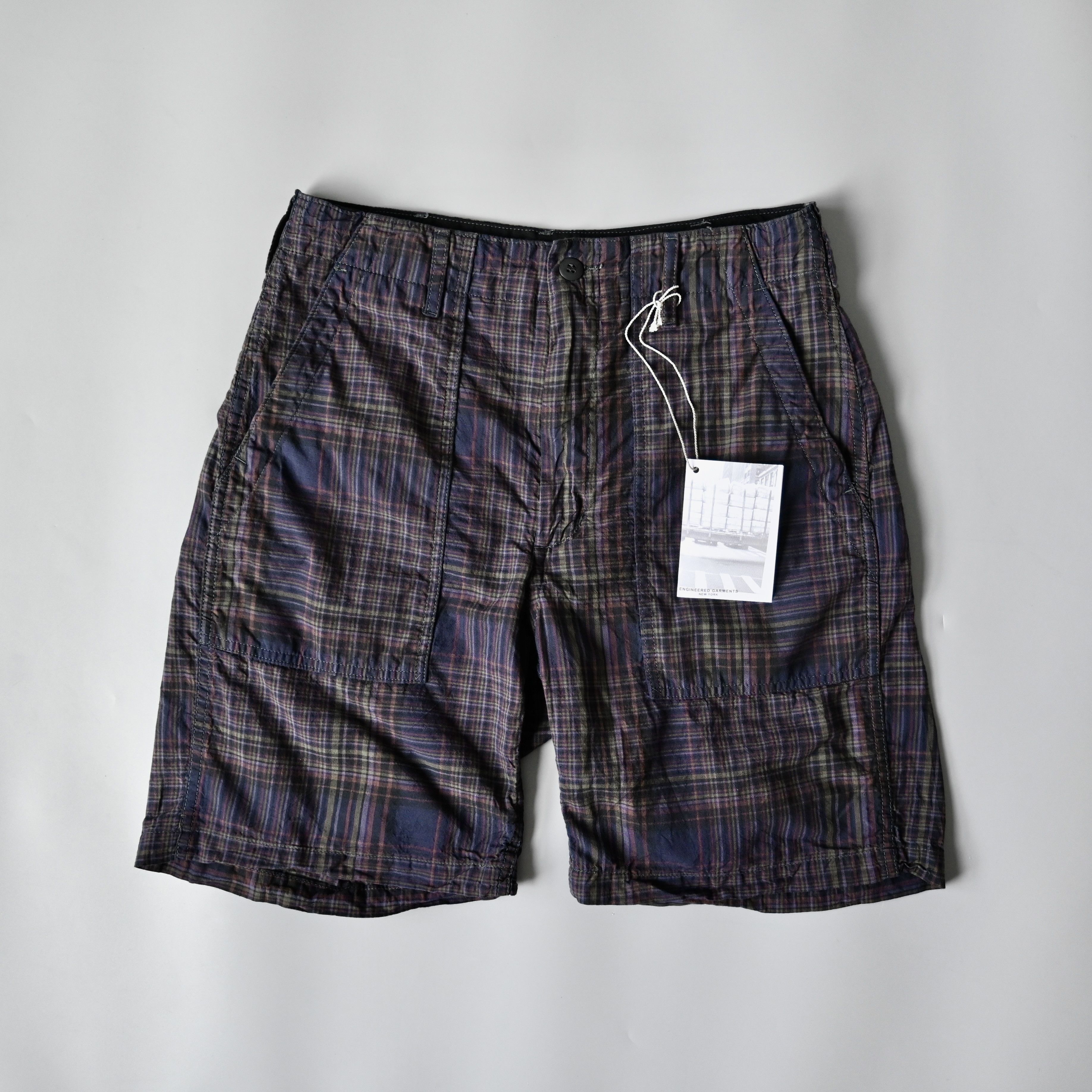 Engineered Garments UNUSED, Engineered Garments fatigue shorts, brown plaid, XS Size US 30 / EU 46 - 1 Thumbnail
