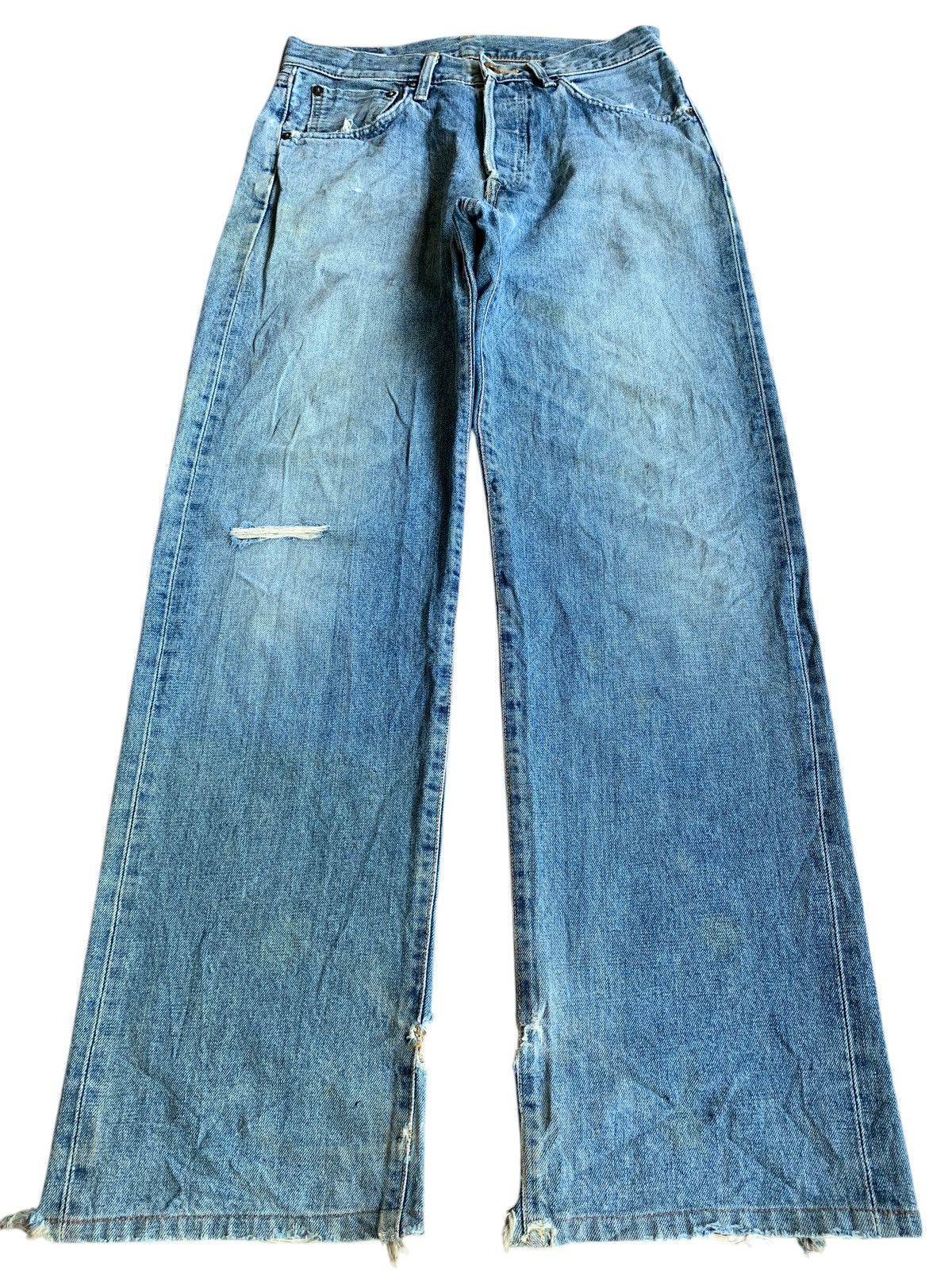 Edwin × Kapital × Vintage VINTAGE EDWIN SELVEDGE 505X BUTTON FLY DISTRESSED DENIM Size US 30 / EU 46 - 2 Thumbnail