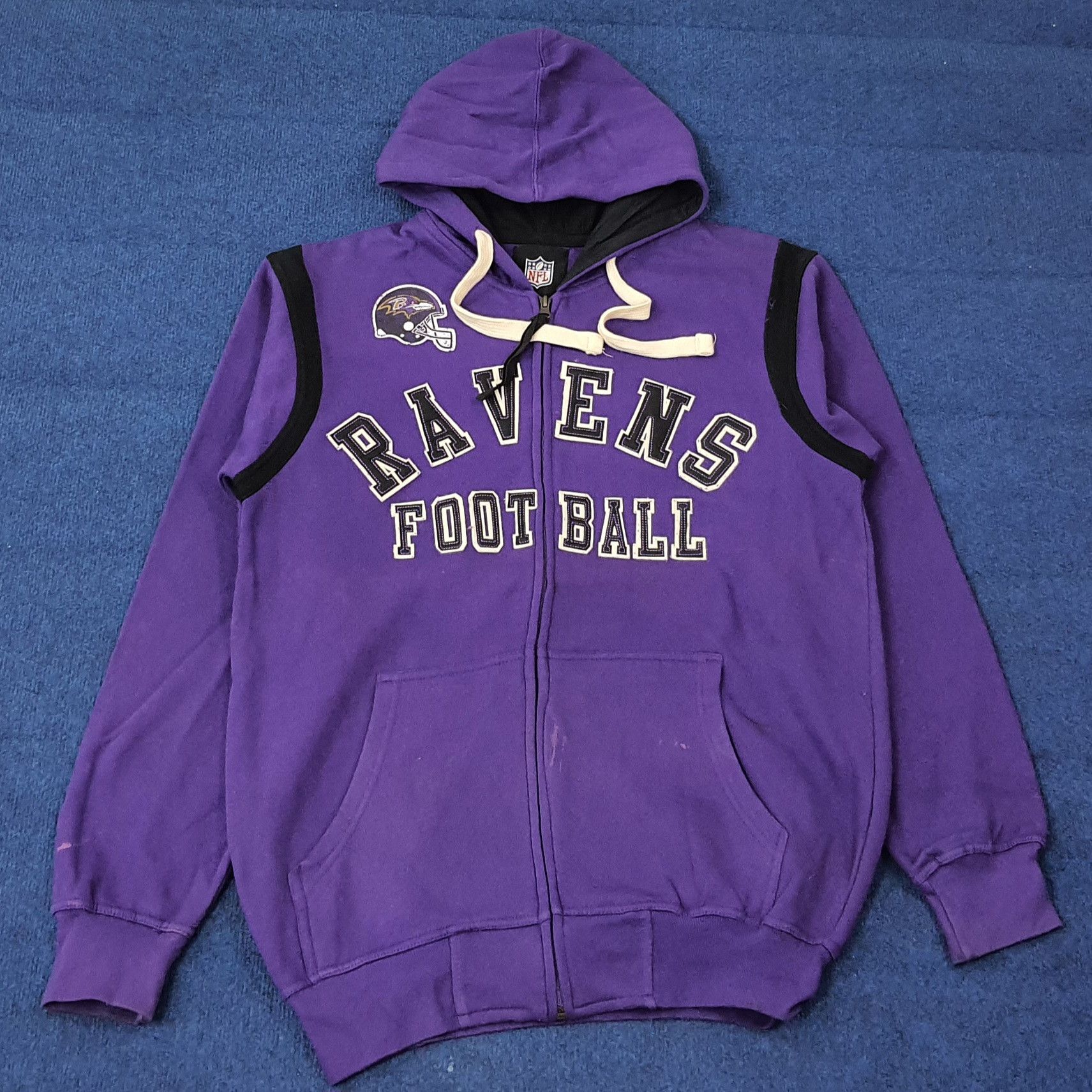 NFL Vintage NFL Ravens Football Team Zipper Hoodie C260N26 Size US M / EU 48-50 / 2 - 1 Thumbnail