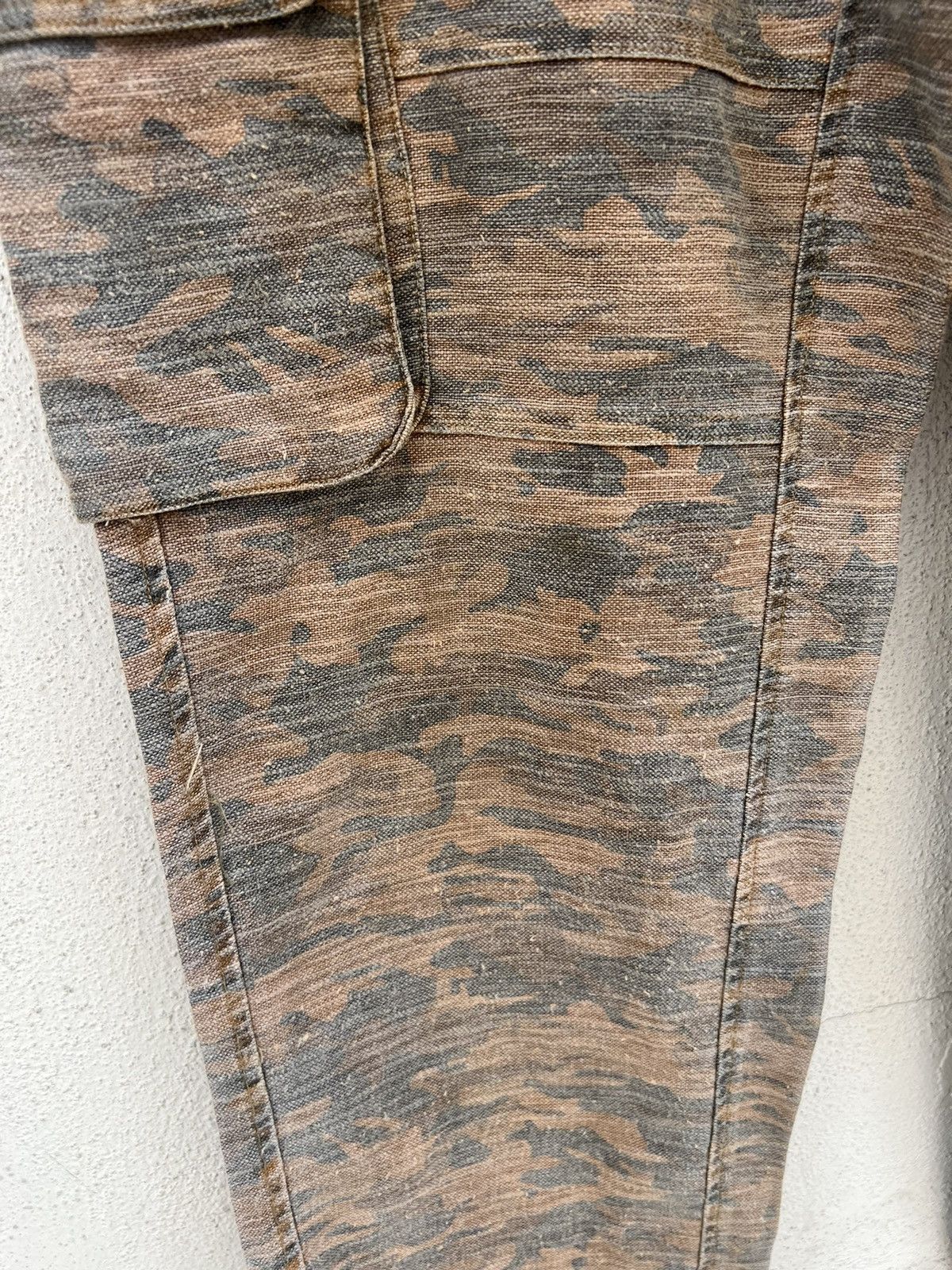 Vintage ALTERNATIVE CONCEPT Camo Linen Cargo Trouser Pant Size US 32 / EU 48 - 10 Thumbnail