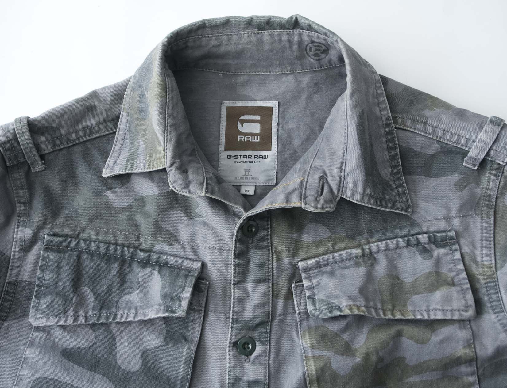 G-Star G Star Heavy Shirt Camo Denim Size S/M Fading Gray / Green Size US M / EU 48-50 / 2 - 3 Thumbnail