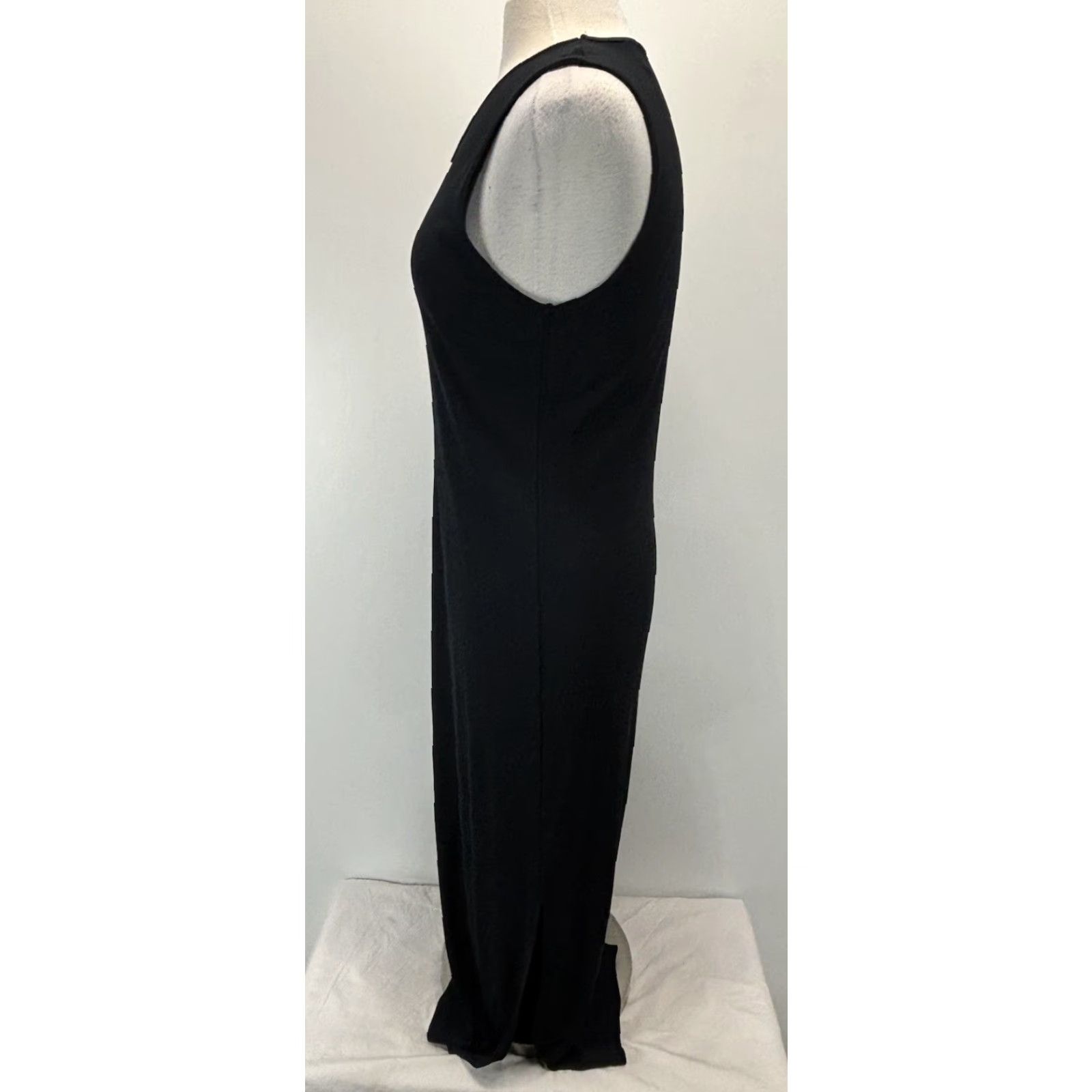 Loft VINTAGE LOFT Maxi Dress Womens PL Black Sleeveless Petite Large Y2K Capsule Pullover Solid Long Sleeveless Size L / US 10 / IT 46 - 2 Thumbnail